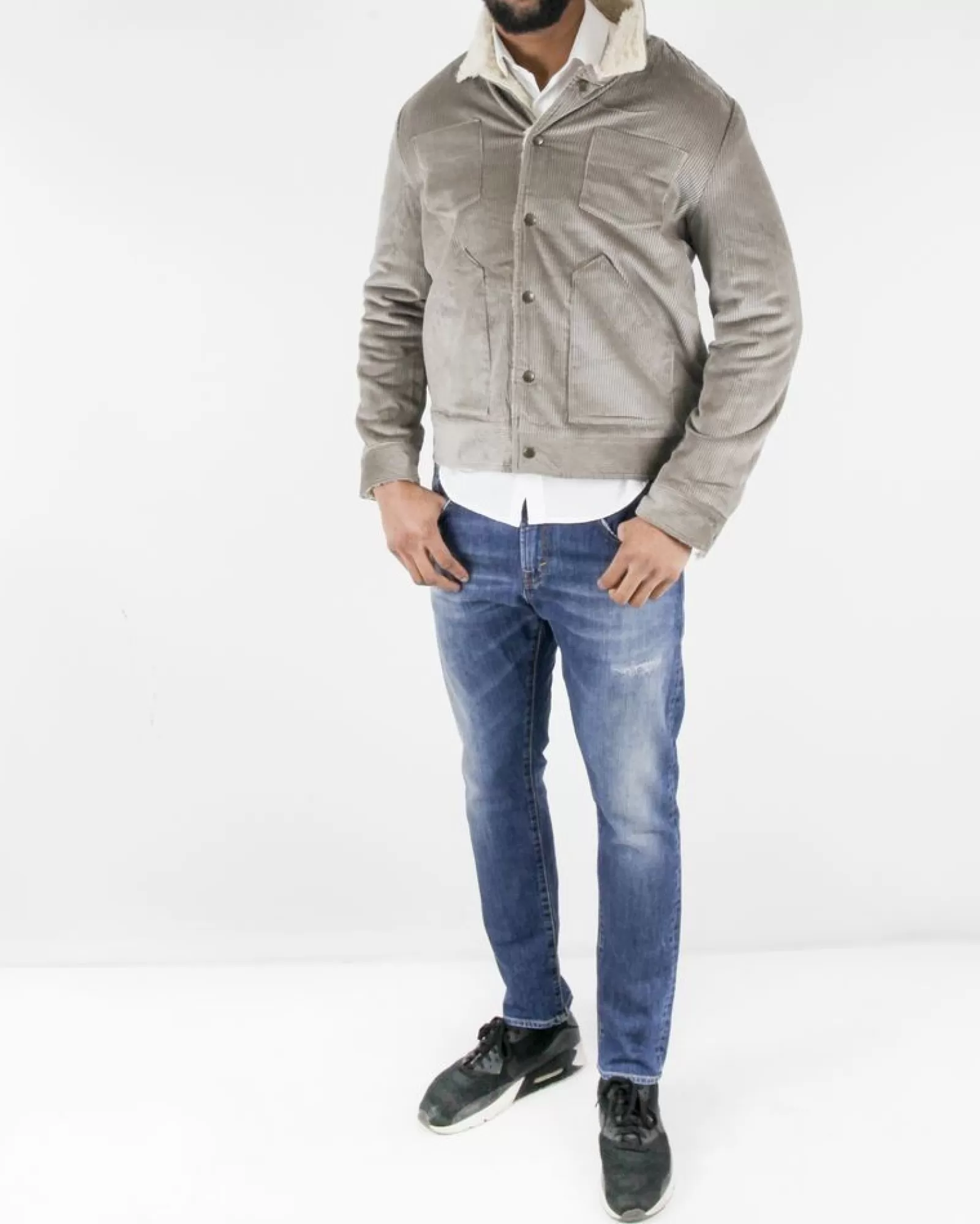 La Piscine Paris Blouson bomber en laine texturé Woolgroup Beige Shop