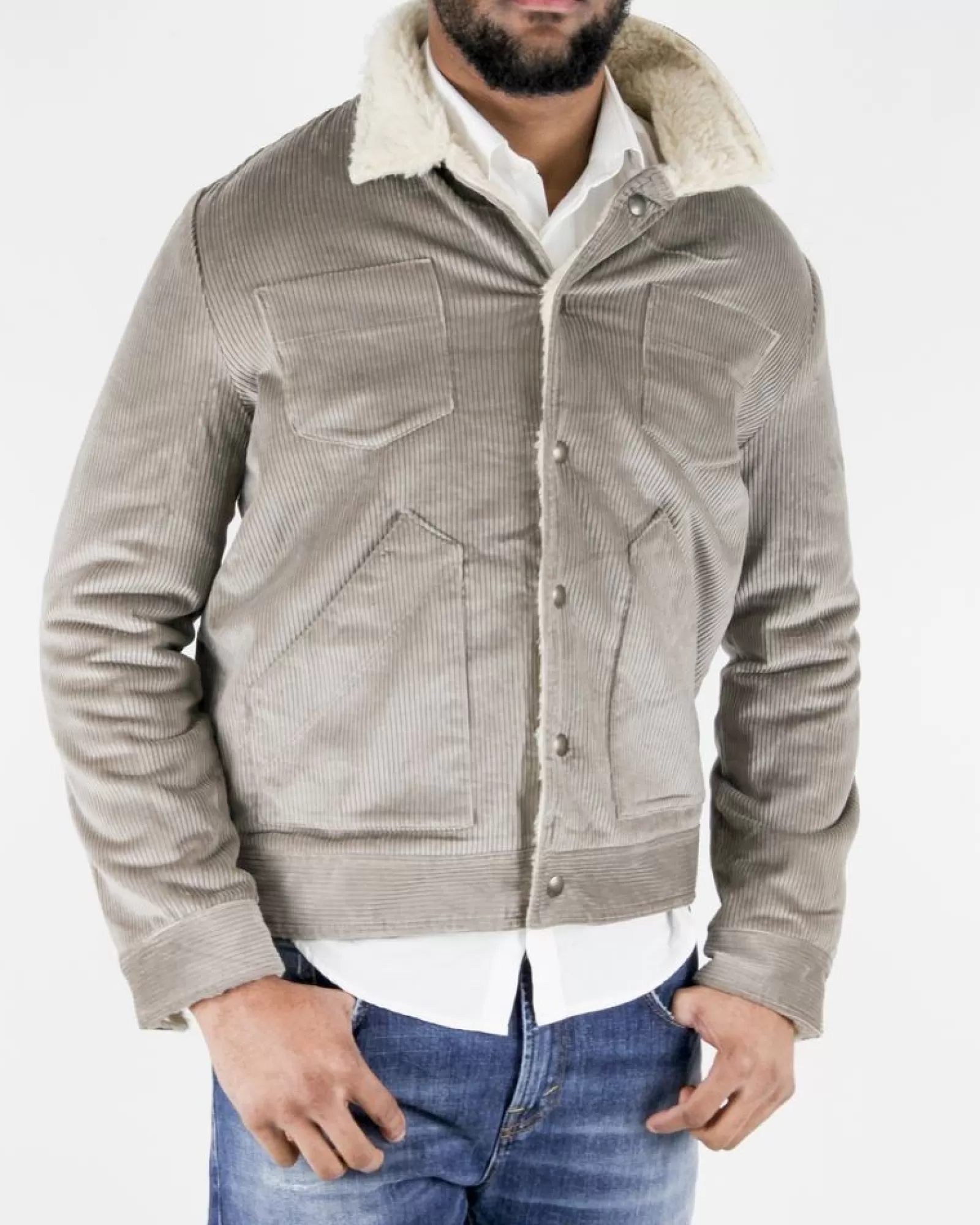 La Piscine Paris Blouson bomber en laine texturé Woolgroup Beige Shop
