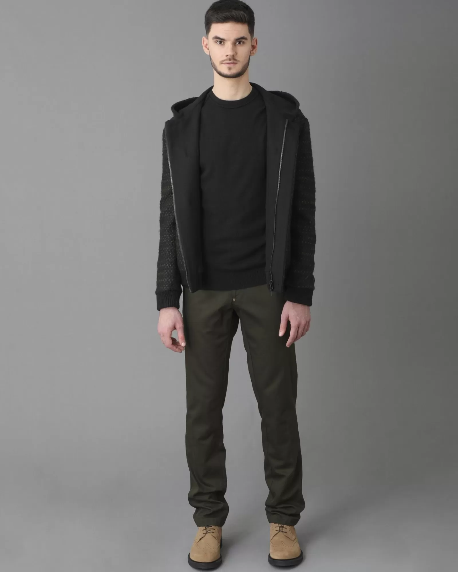 La Piscine Paris Blouson en laine mélangée à capuche Ly Adams Noir Flash Sale