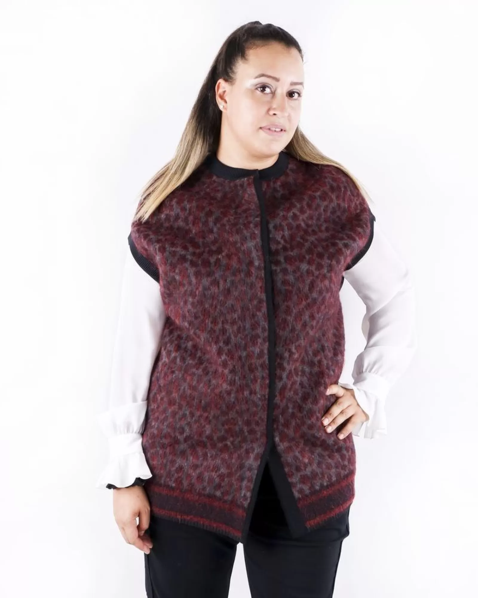 La Piscine Paris Blouson long en mohair à motif animal She's so Bordeaux Cheap