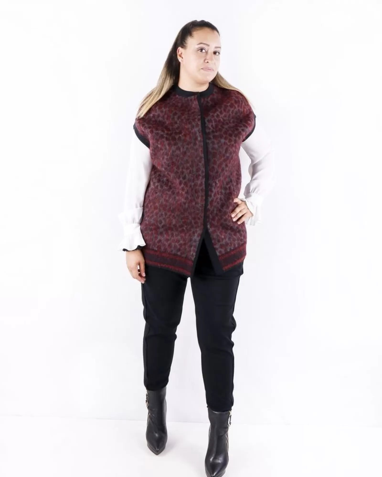 La Piscine Paris Blouson long en mohair à motif animal She's so Bordeaux Cheap