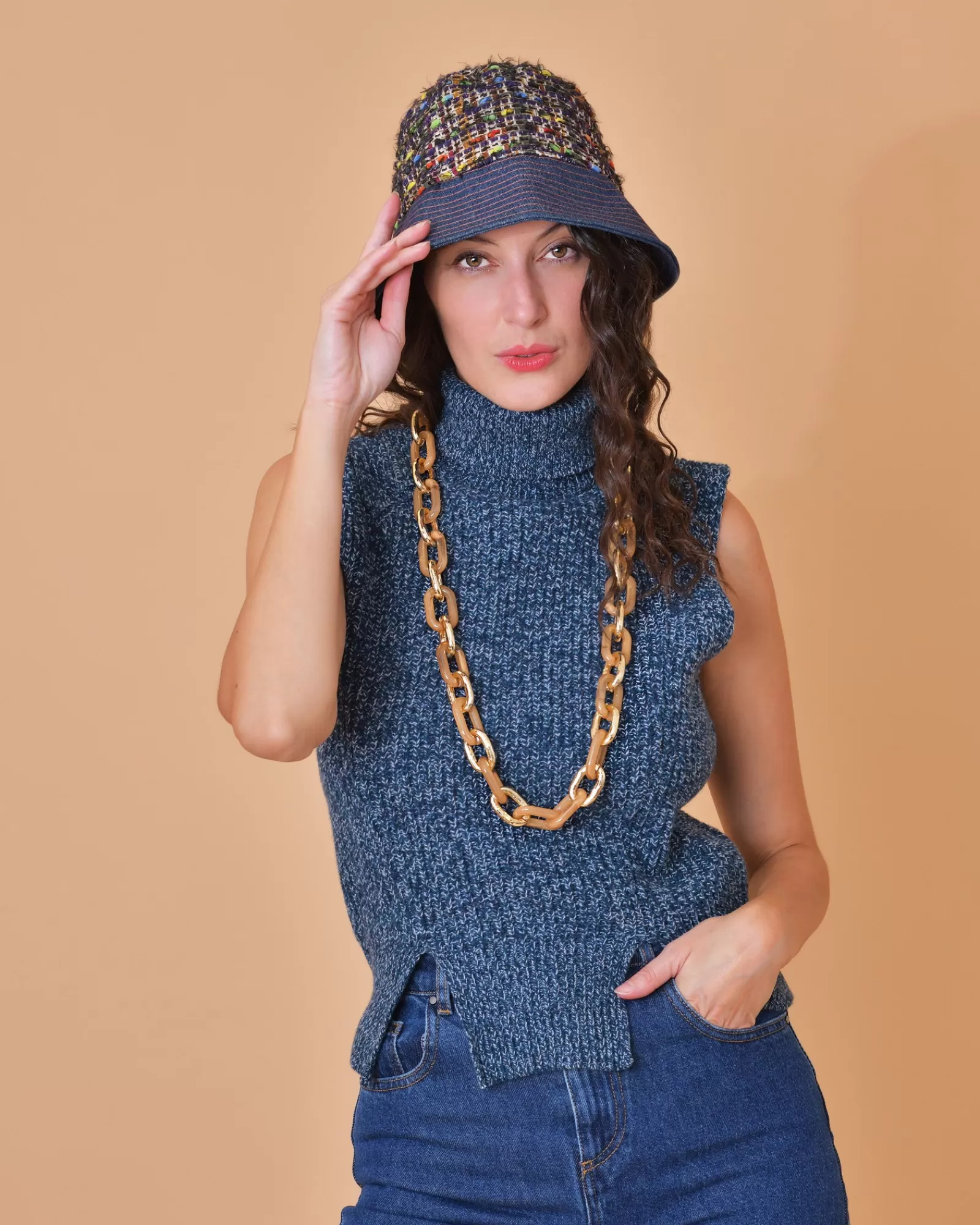 La Piscine Paris Bob en tweed multicolore Edward Achour Bleu Best