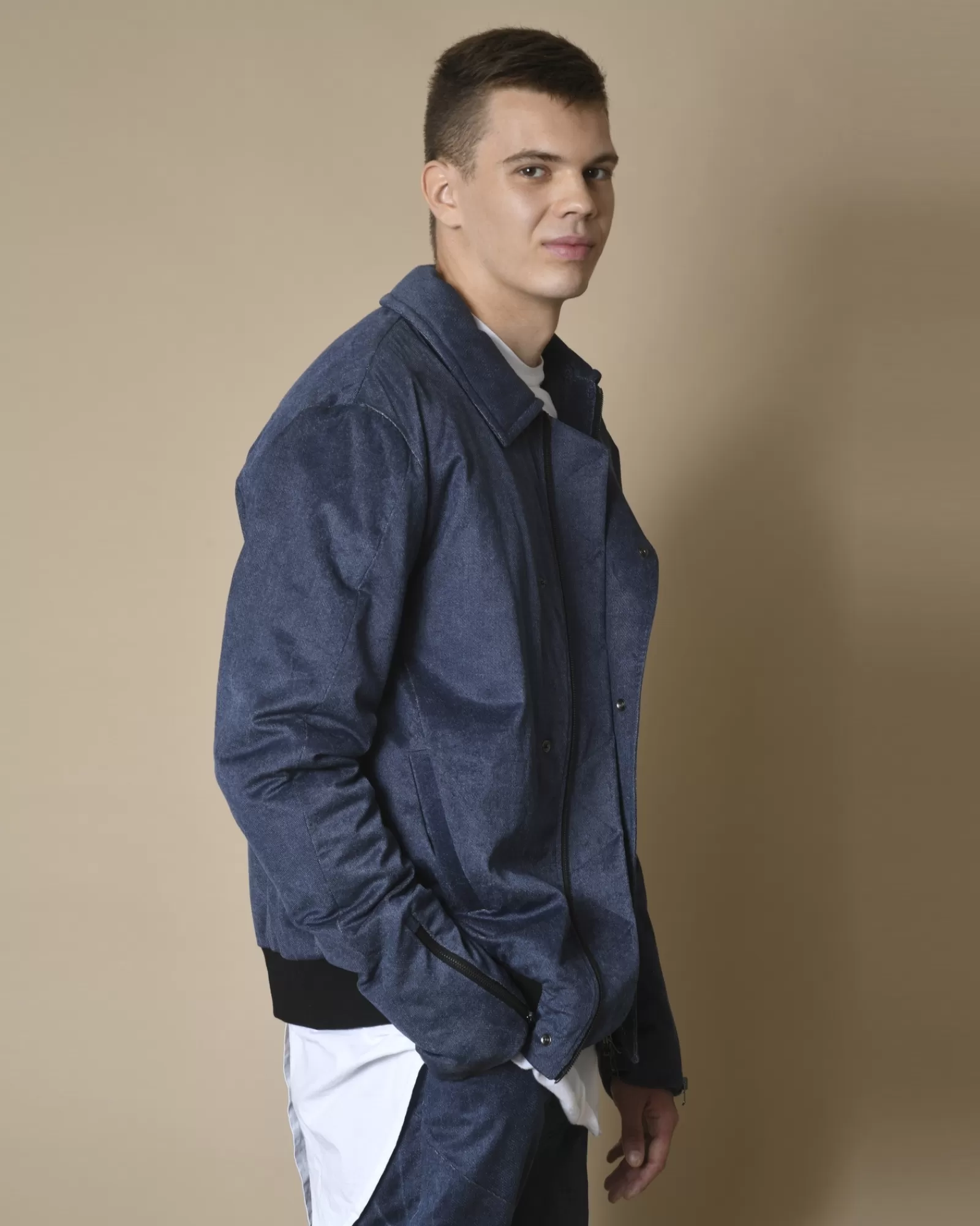 La Piscine Paris Bomber effet denim Lost & Found Bleu Sale