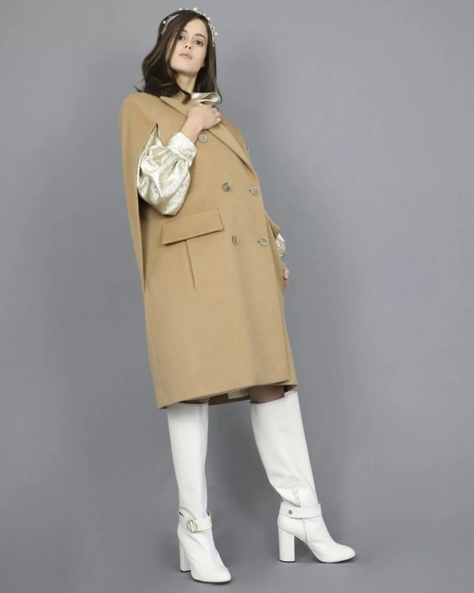 La Piscine Paris Bottes en cuir lisse et boucle amovible à la cheville Nenette Blanc Discount