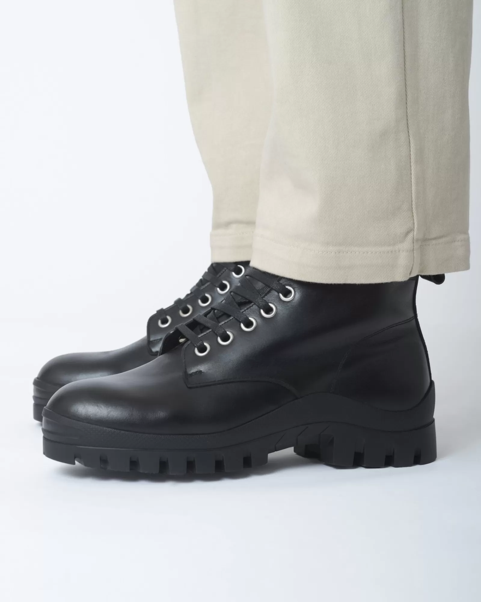 La Piscine Paris Bottine montante en cuir Premiata Noir Cheap