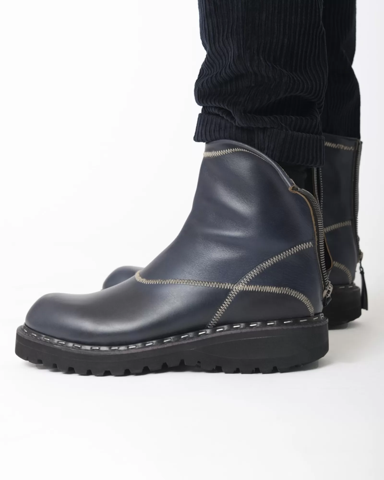 La Piscine Paris Bottines en cuir à fermeture éclair Premiata Noir Discount