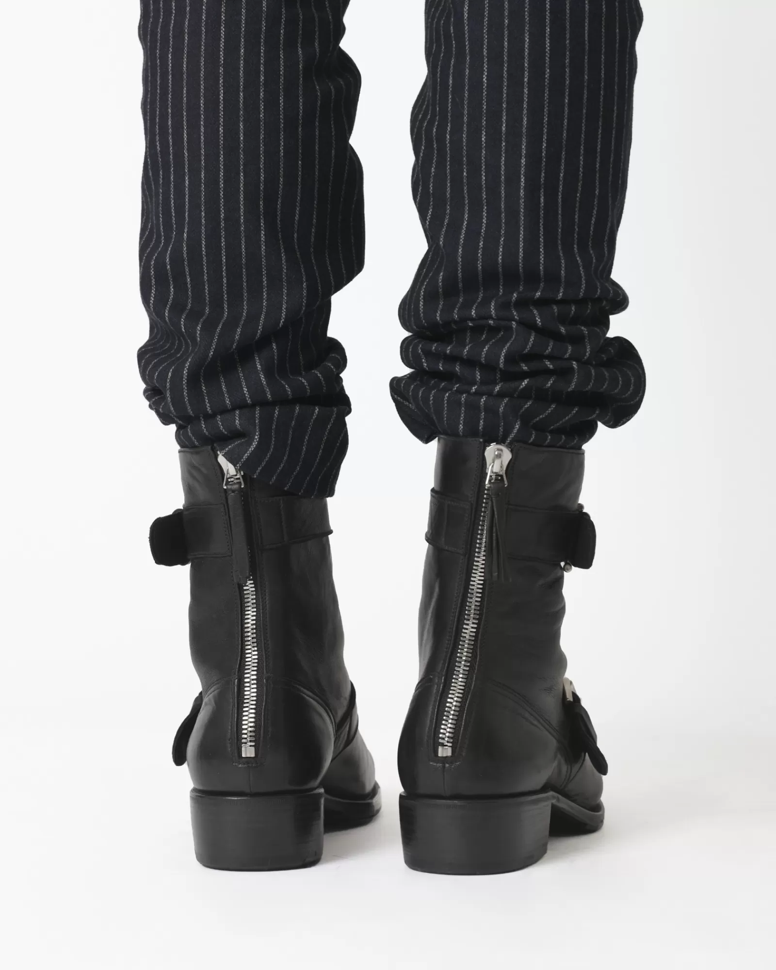 La Piscine Paris Bottines en cuir avec des Boucles en argent Premiata Noir Hot