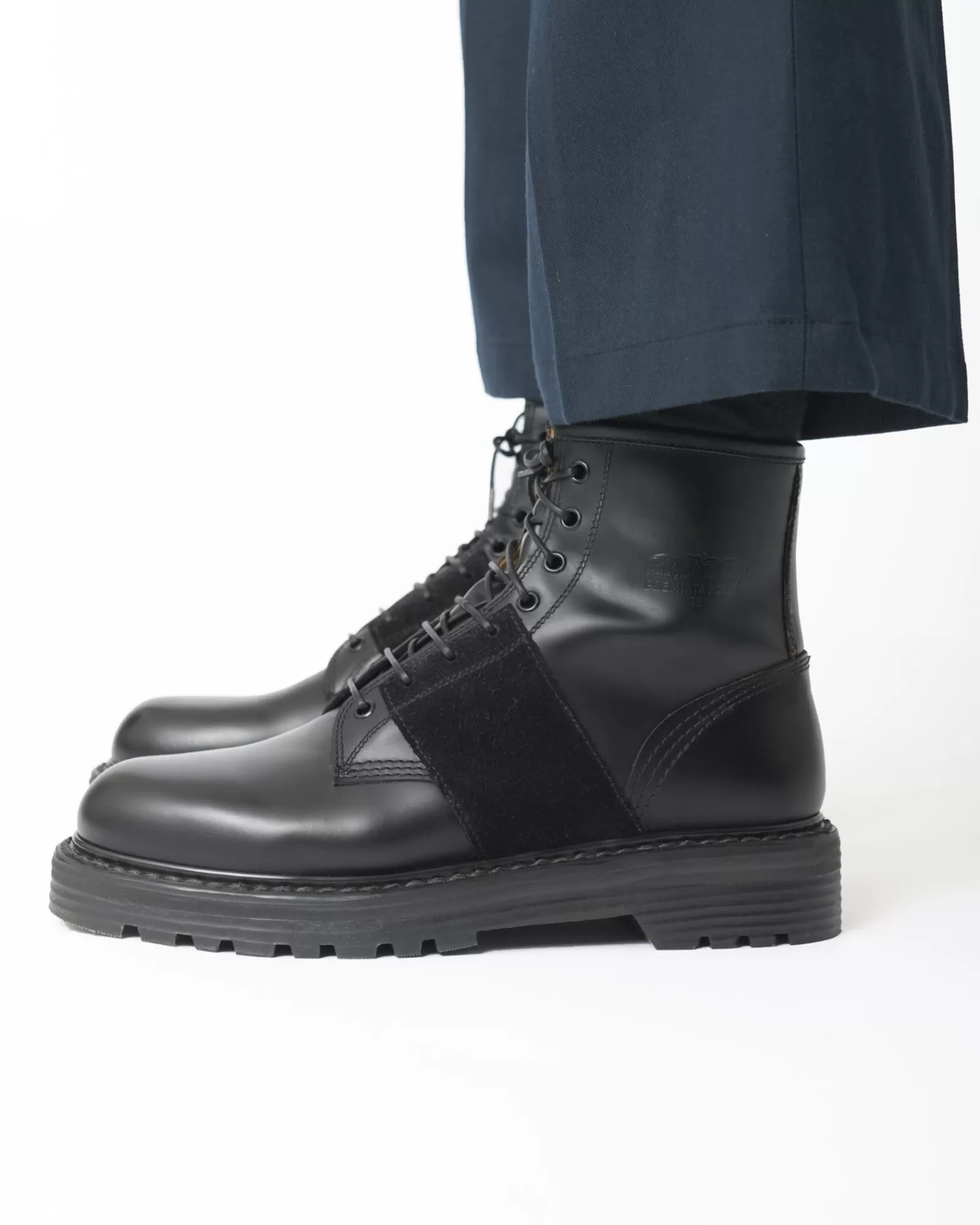 La Piscine Paris Bottines en cuir avec lacets Premiata Noir Discount