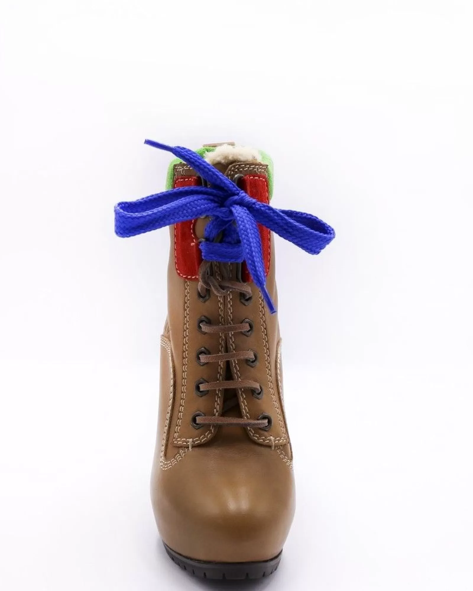 La Piscine Paris Bottines en cuir lisse à lacets bleus et empiècements en daim Dsquared Camel Shop