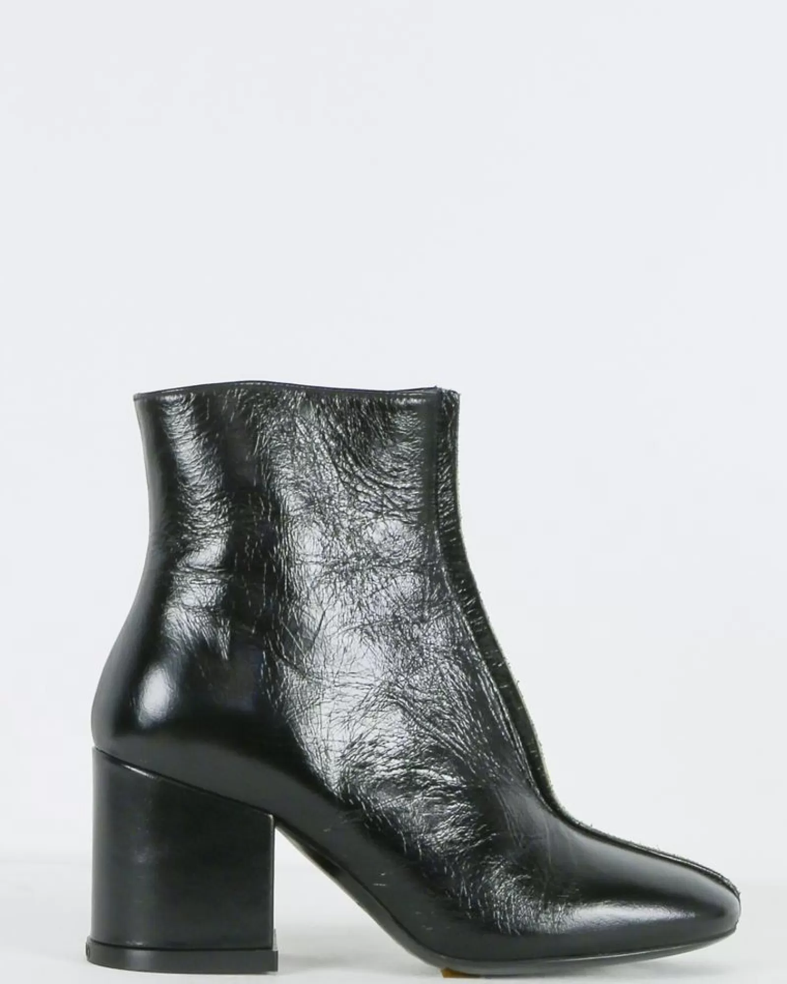La Piscine Paris Bottines en cuir vernis à passepoile jaune Kenzo Noir Hot