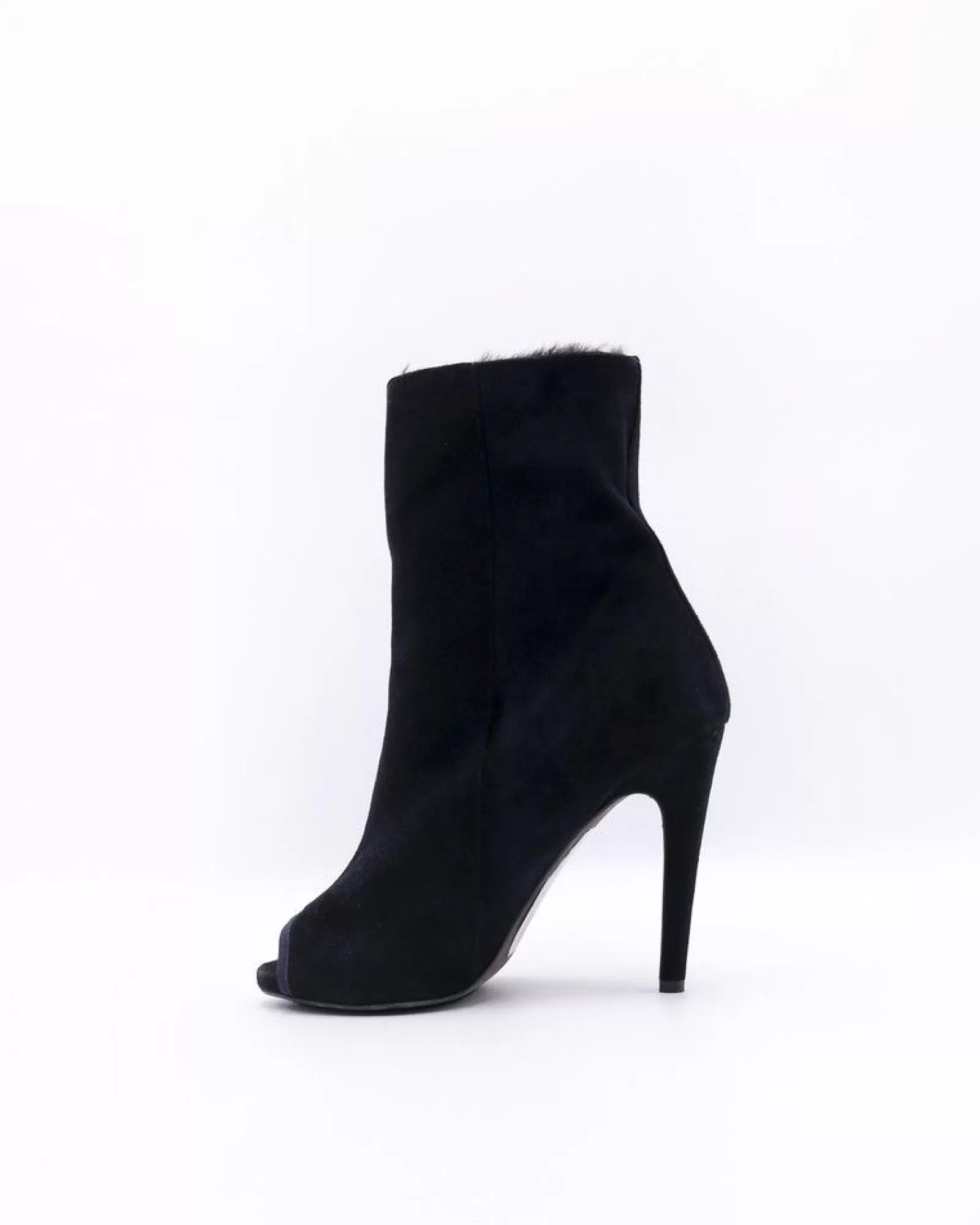 La Piscine Paris Bottines en daim à effet métallisé et en fourrure synthétique Aperlai Bleu Cheap