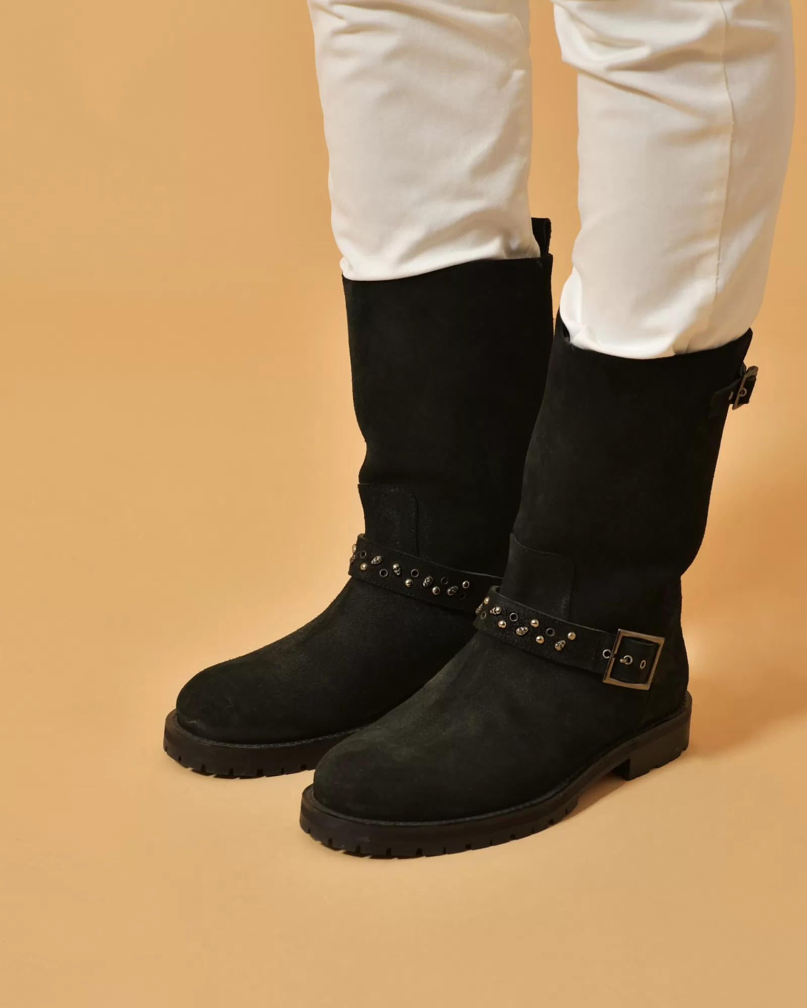 La Piscine Paris Bottines en daim à clous Philipp Plein Noir Fashion