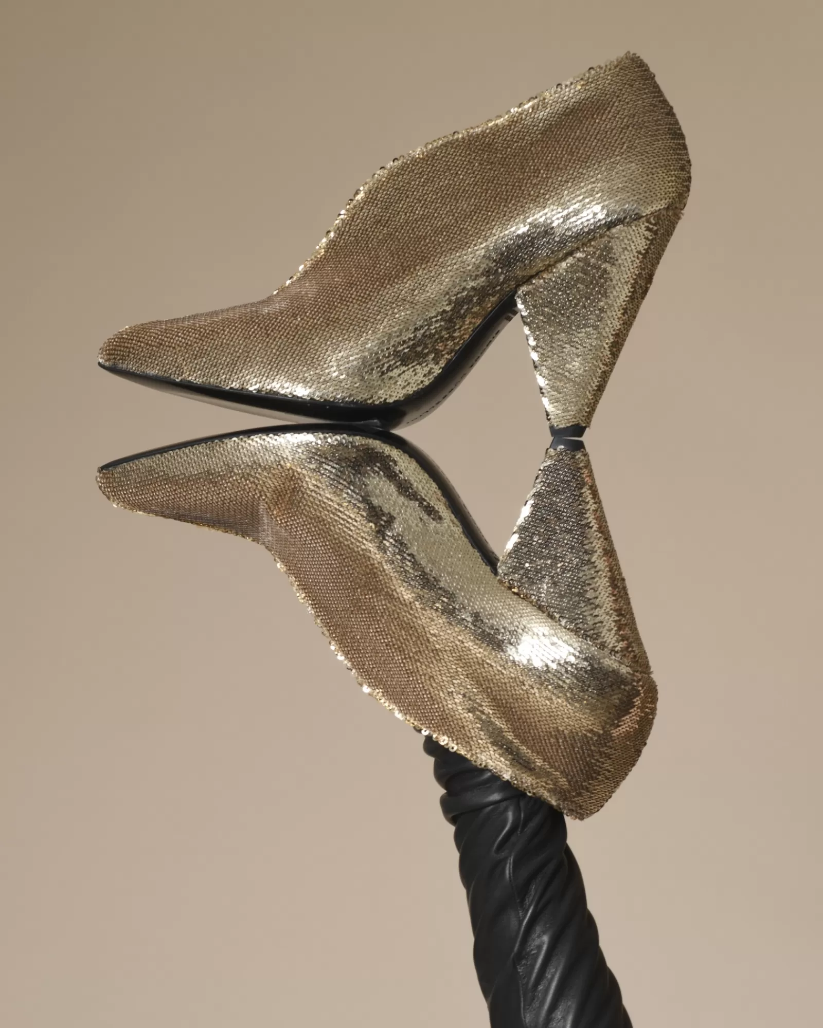 La Piscine Paris Bottines fendus à sequins Space Simona Corsellini Doré Cheap