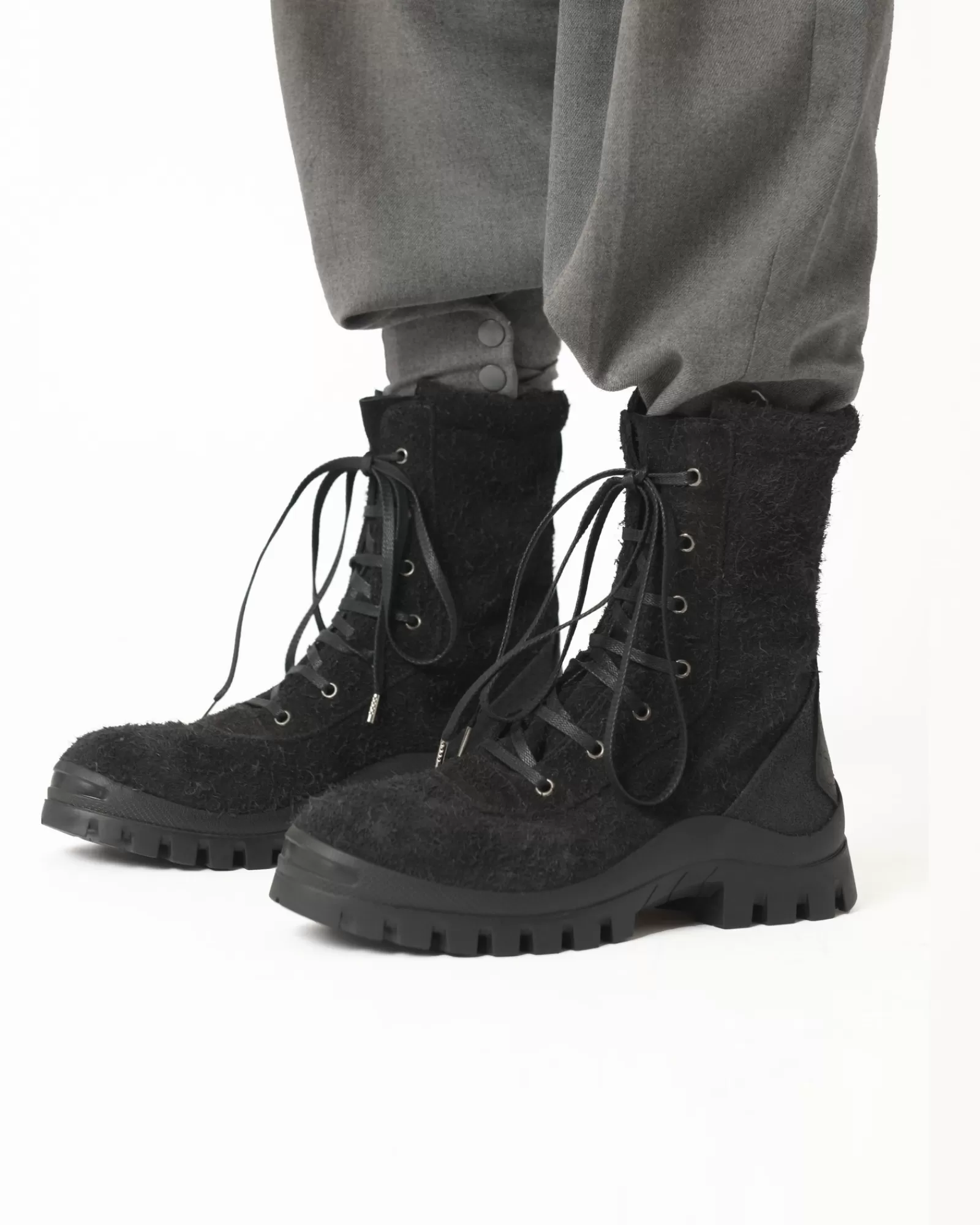 La Piscine Paris Bottines montante en daim Premiata Noir Best Sale