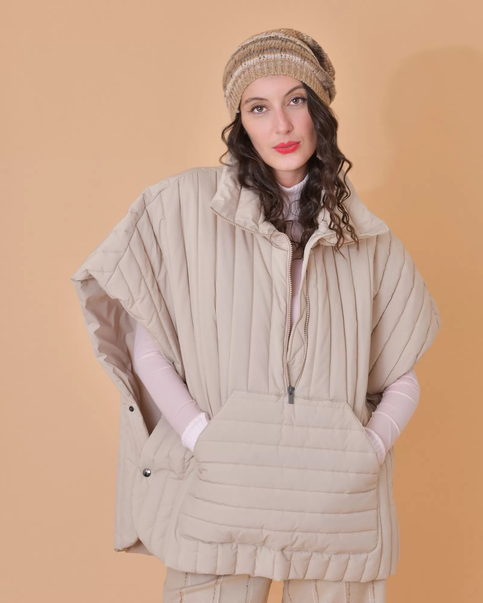 La Piscine Paris Cape-veste en tissu technique matelassé Peserico Beige Fashion