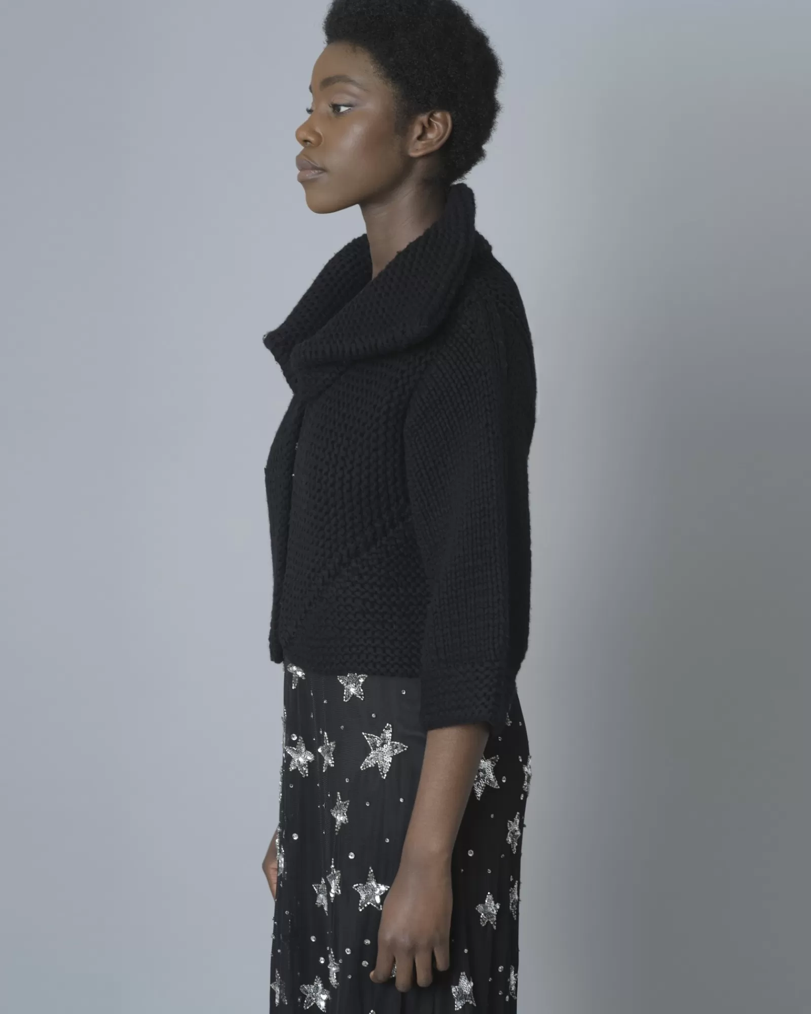 La Piscine Paris Cardigan court Liis Japan Noir Cheap