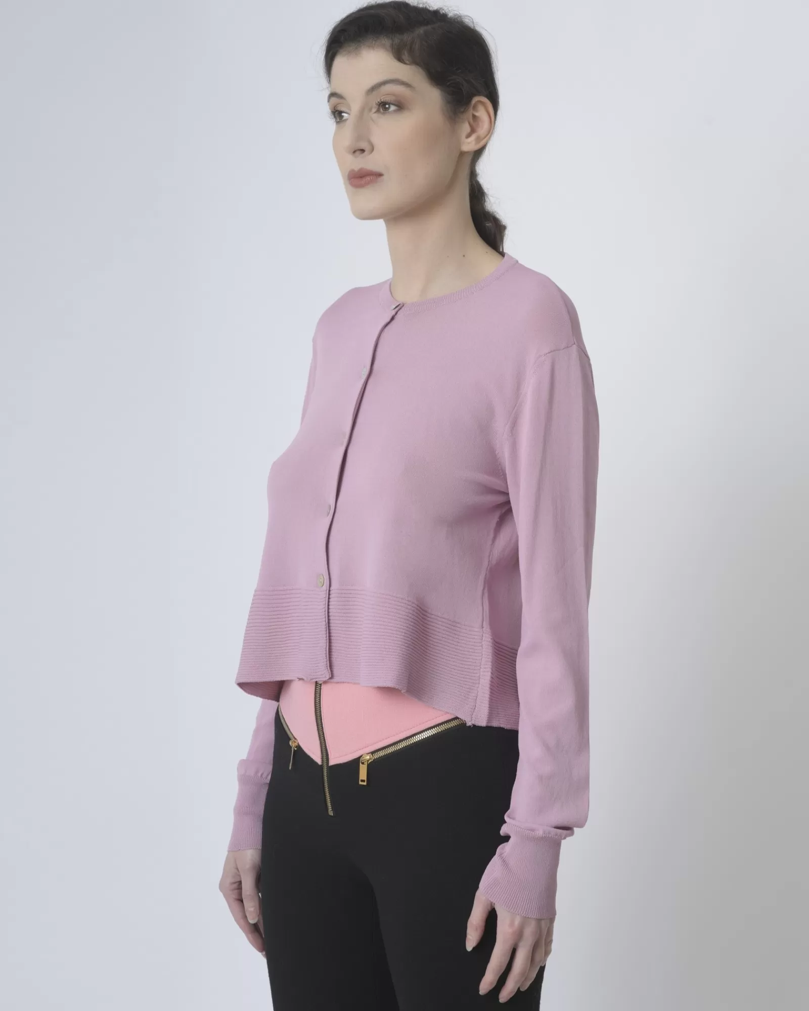 La Piscine Paris Cardigan court Daniele Fiesoli Rose Clearance