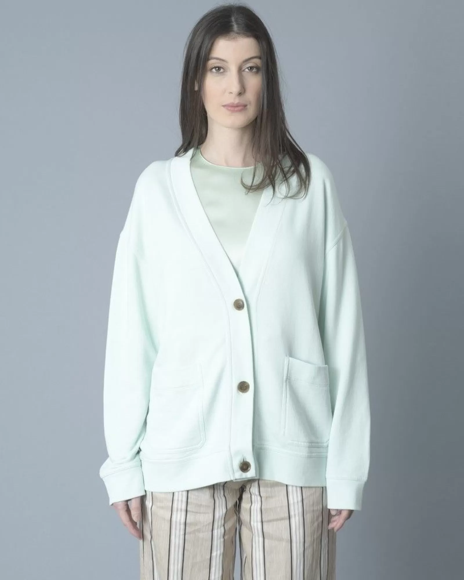 La Piscine Paris Cardigan en coton à finitions côtelés Vince Vert Shop