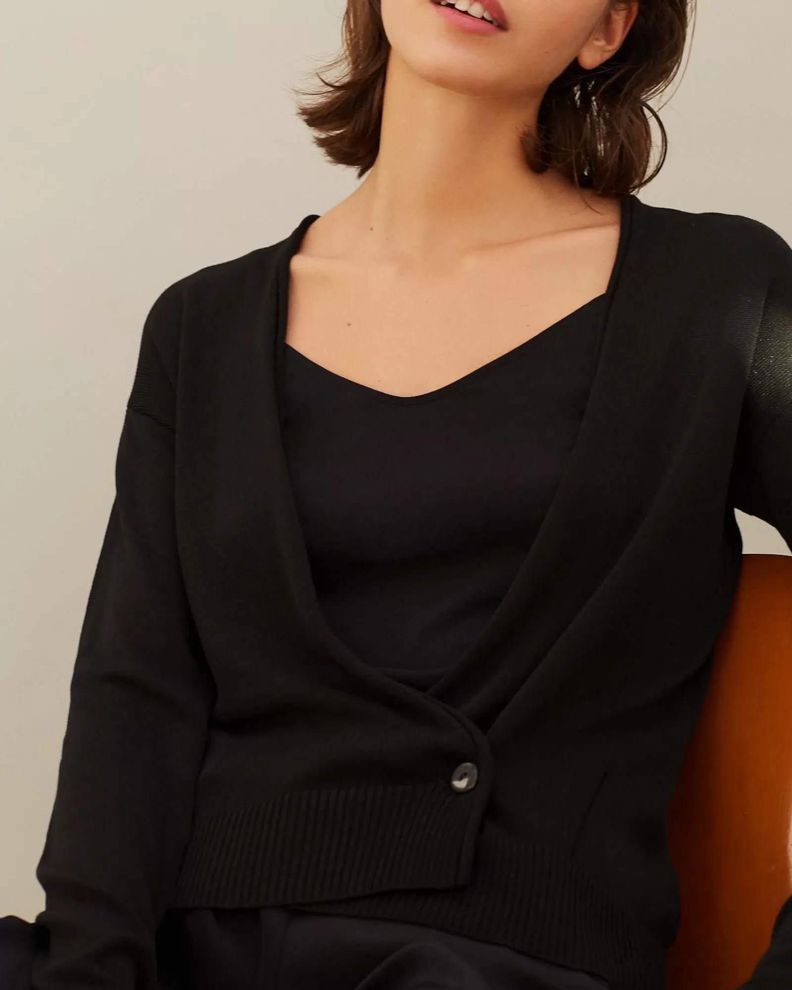 La Piscine Paris Cardigan en maille Chacok Noir Fashion