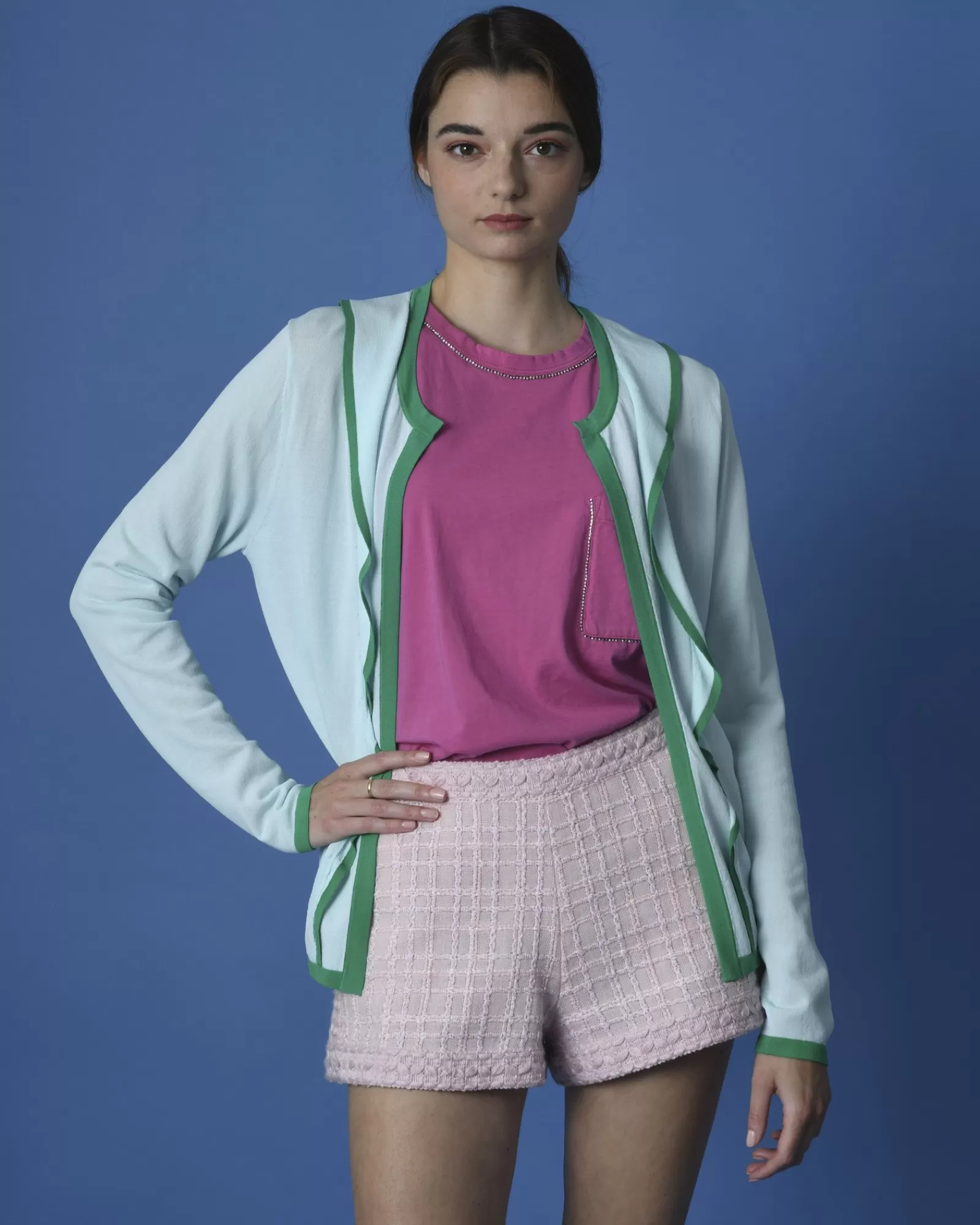 La Piscine Paris Cardigan en maille e Edward Achour Vert Best Sale