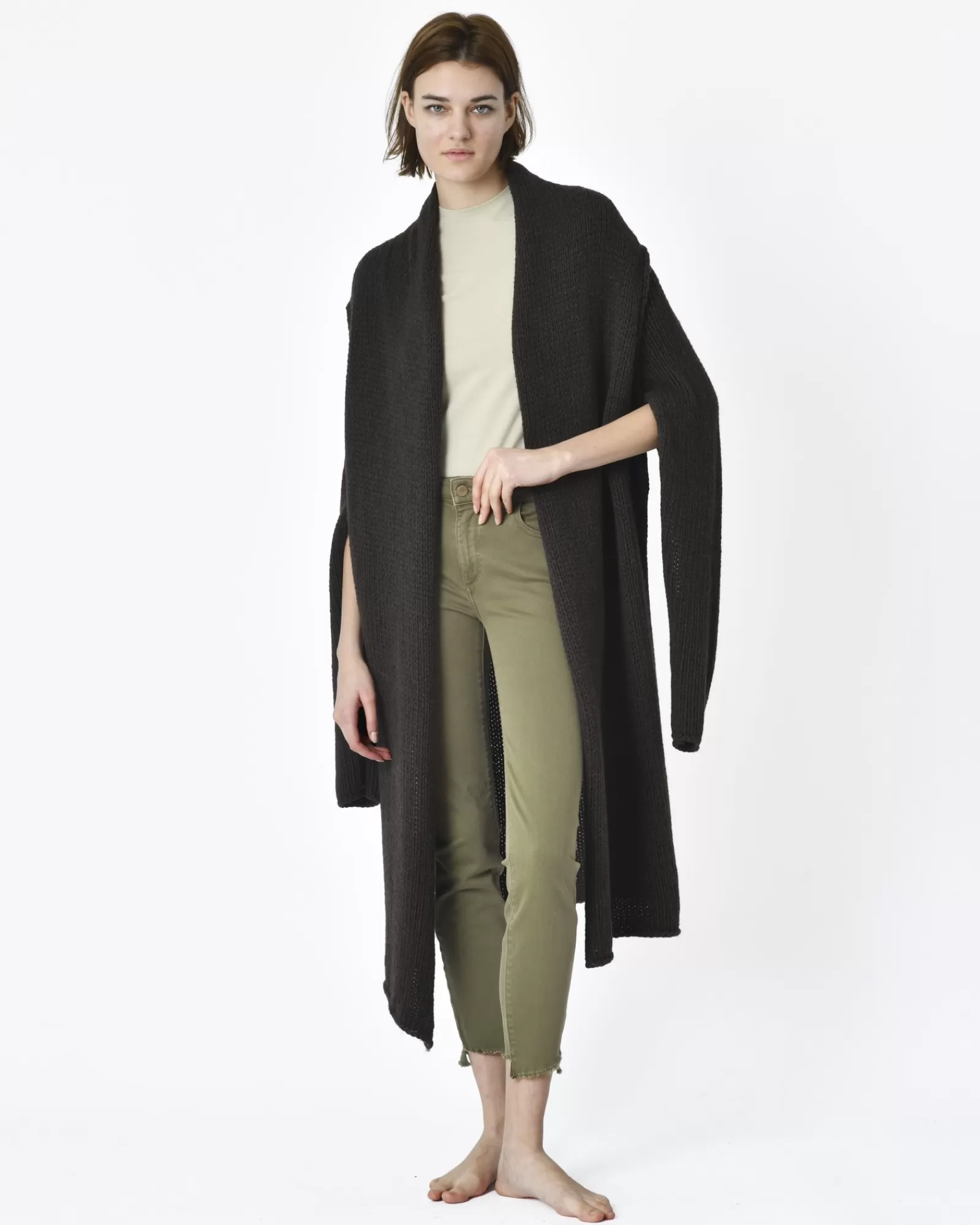 La Piscine Paris Cardigan long Isabel Benenato Marron Store