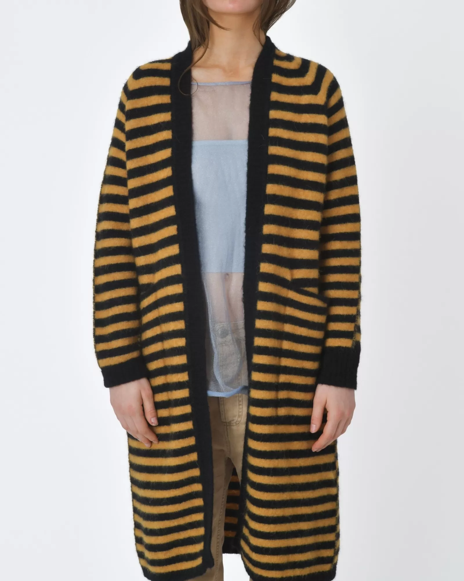 La Piscine Paris Cardigan rayé jaune et Momoni Noir Clearance