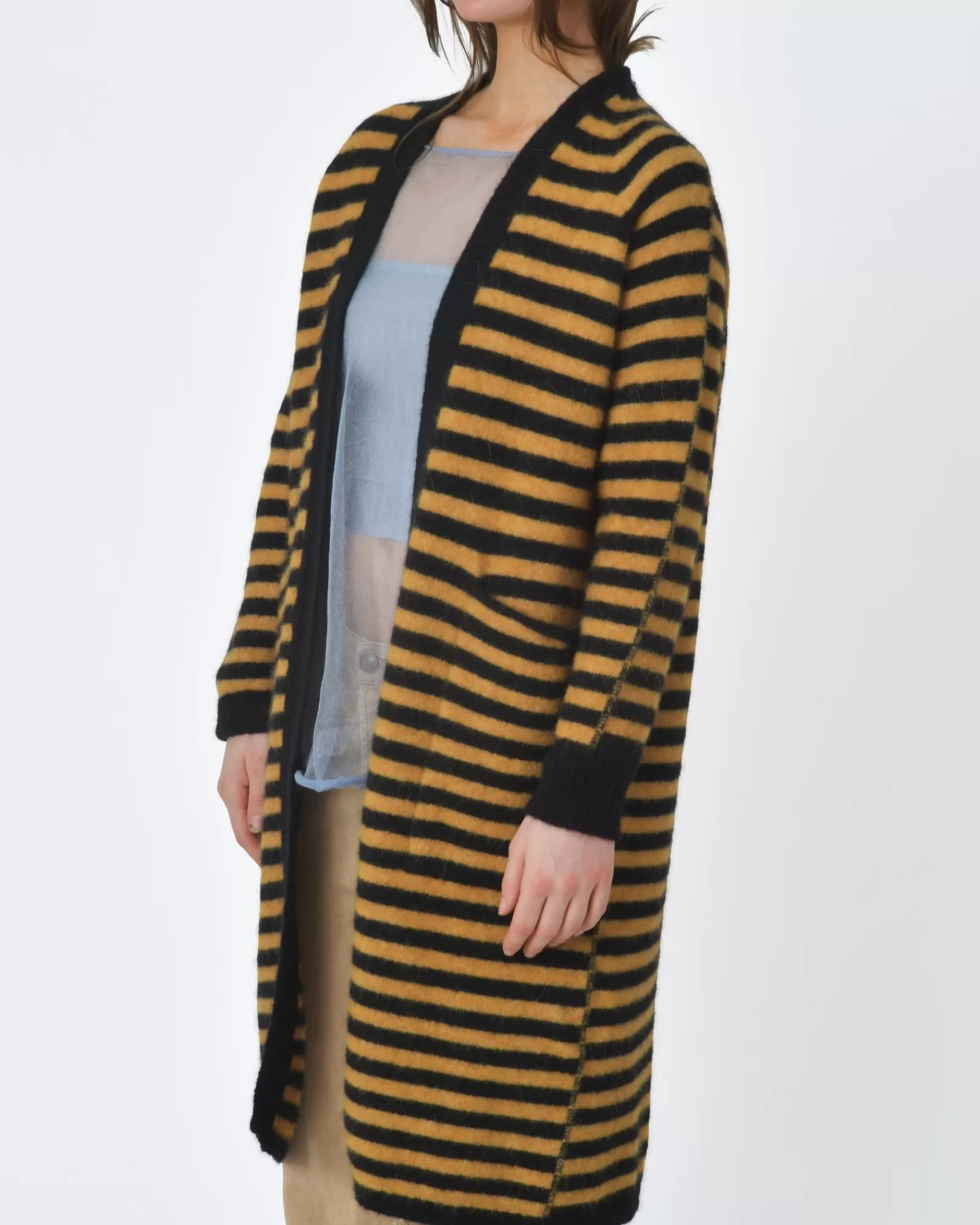 La Piscine Paris Cardigan rayé jaune et Momoni Noir Clearance