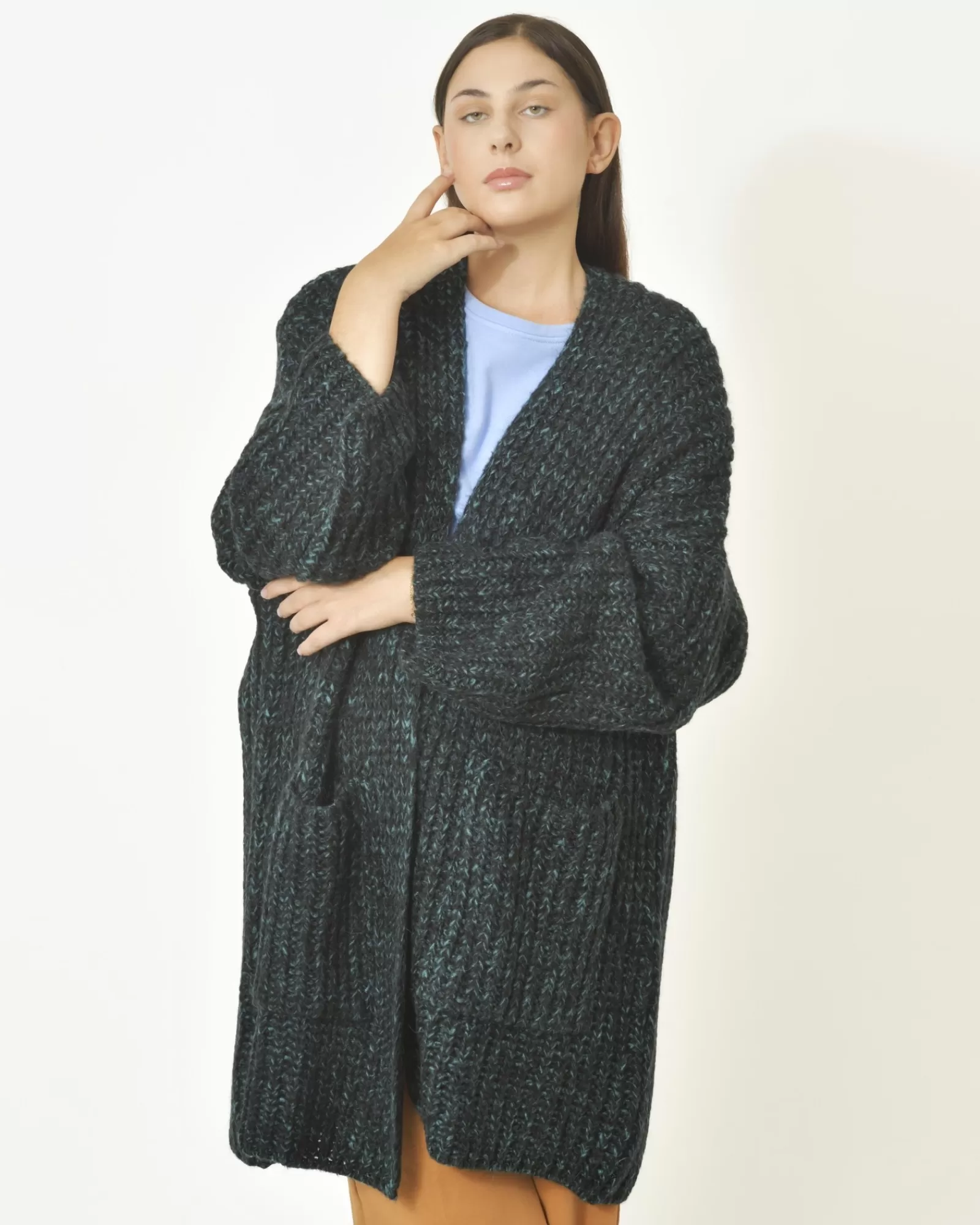 La Piscine Paris Cardigan tricot en mohair mélangé Emma White Vert New