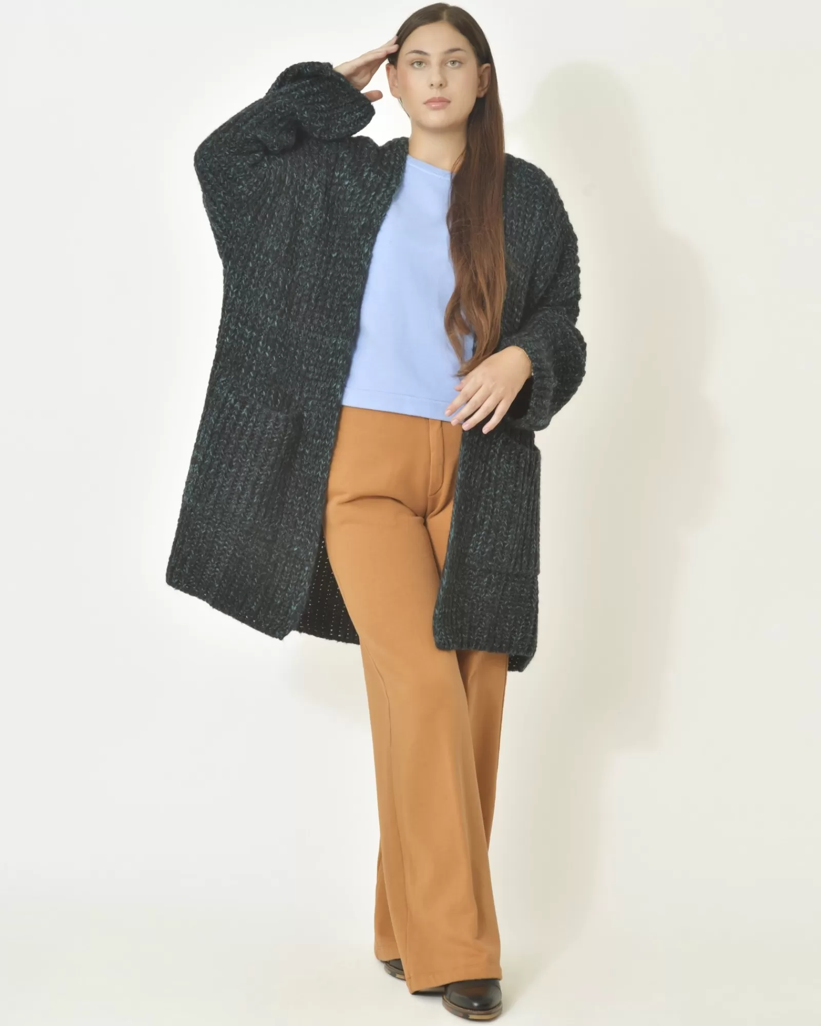 La Piscine Paris Cardigan tricot en mohair mélangé Emma White Vert New