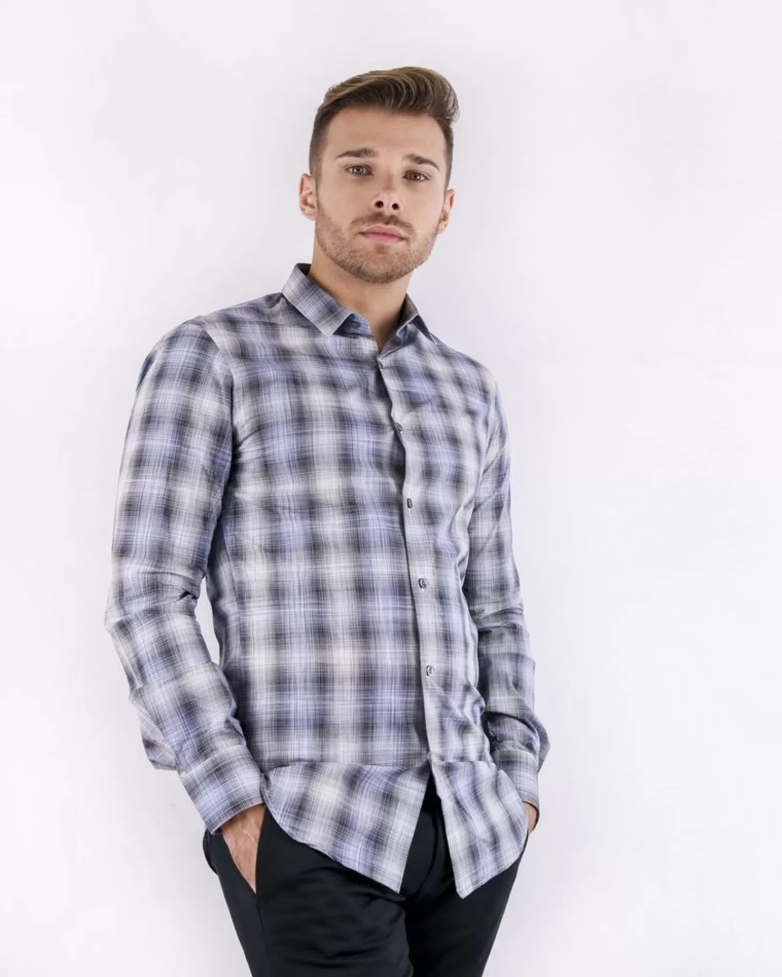 La Piscine Paris Chemise e à carreaux Pal Zileri Gris Sale