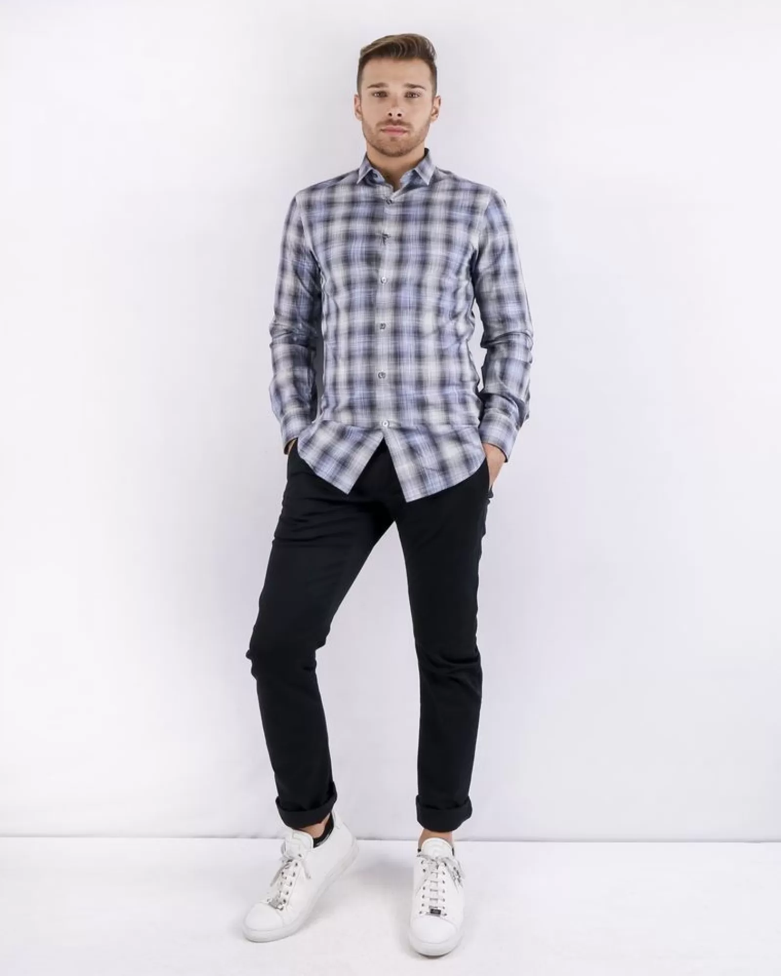 La Piscine Paris Chemise e à carreaux Pal Zileri Gris Sale