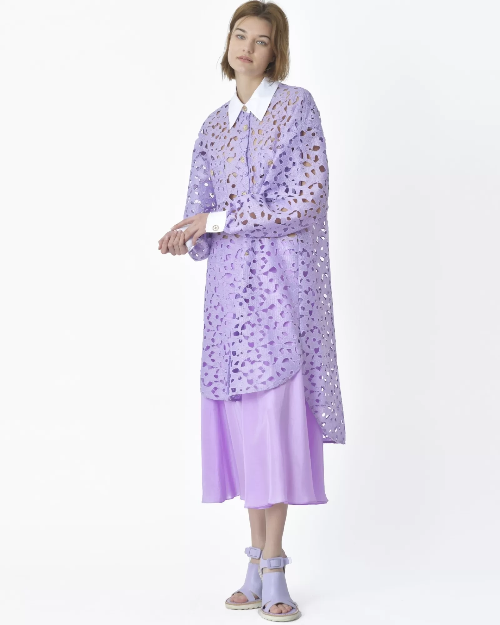 La Piscine Paris Chemise longue te Edward Achour Violet Cheap