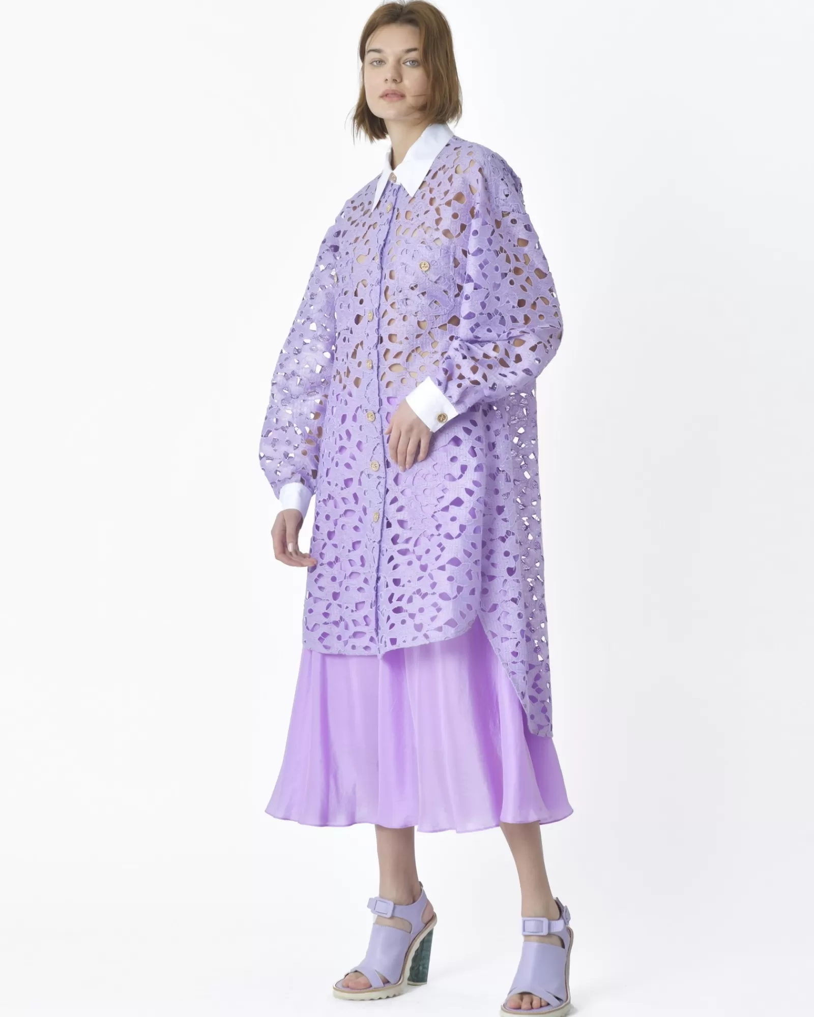 La Piscine Paris Chemise longue te Edward Achour Violet Cheap