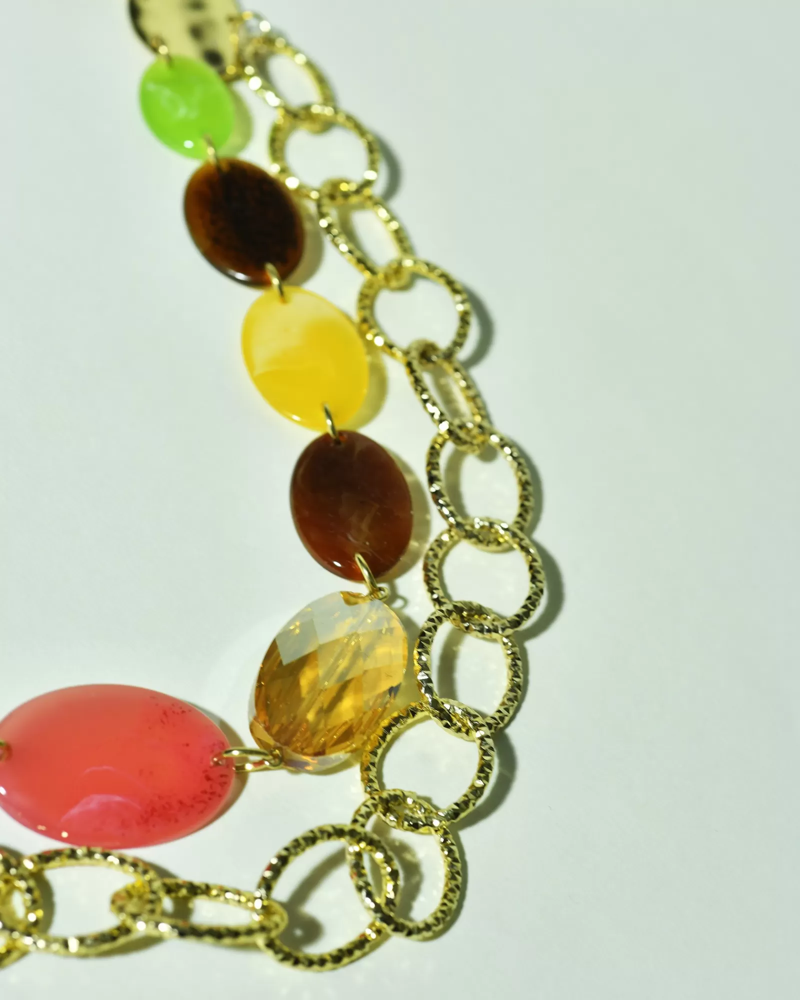 La Piscine Paris Collier doré et cristaux colorés Edward Achour Multicolore Online