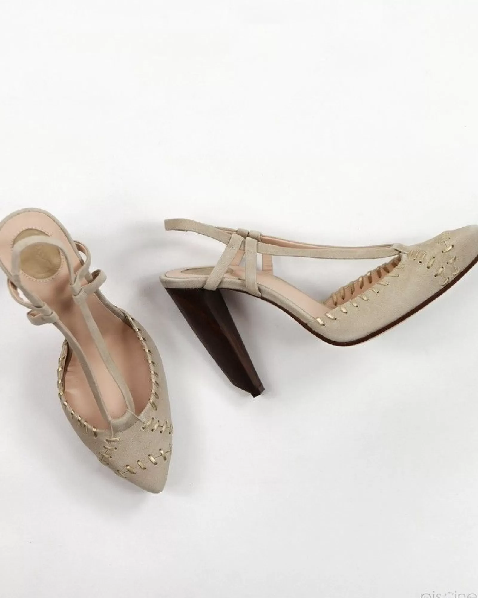 La Piscine Paris Escarpin à talons fantaisies Trussardi Beige New