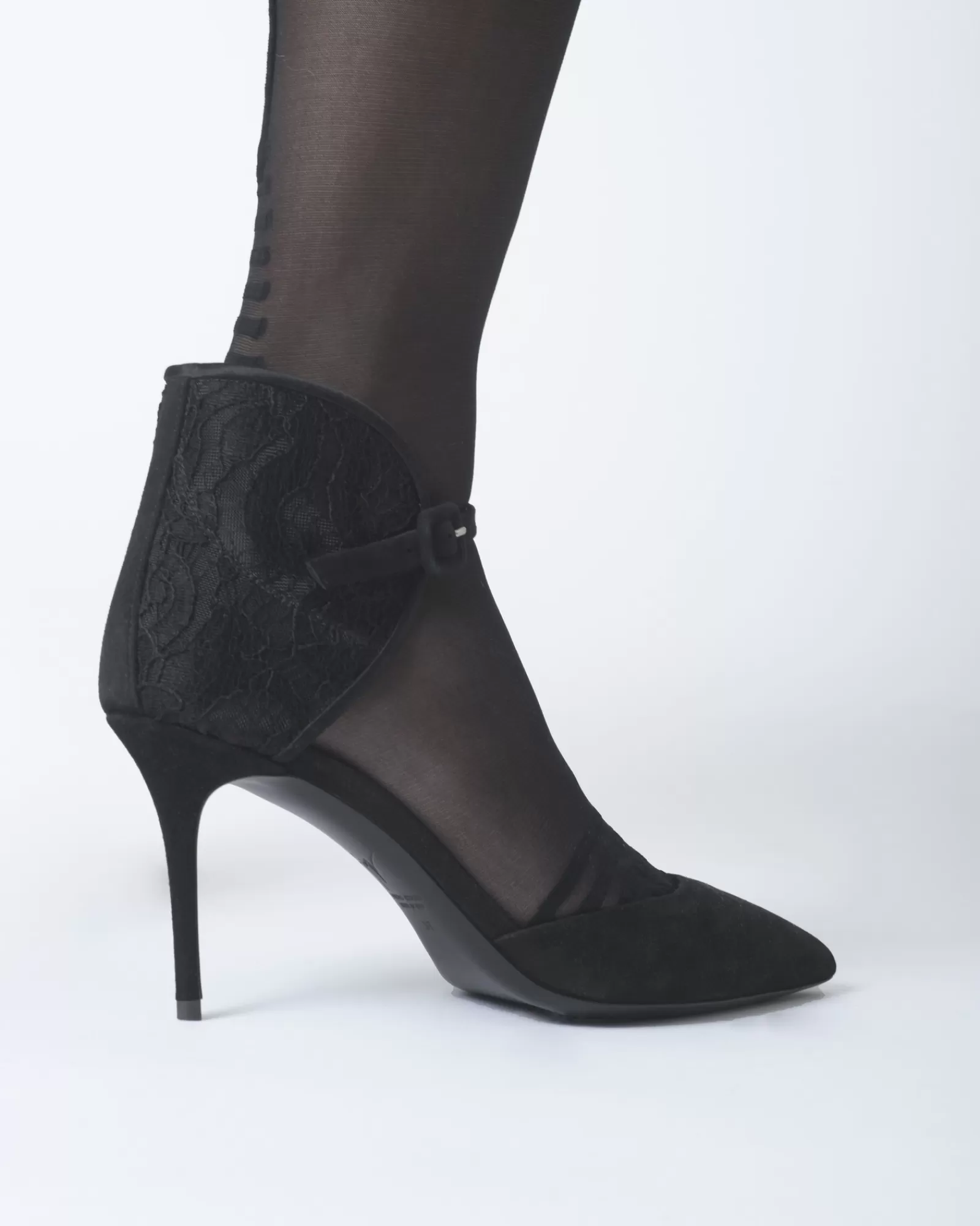 La Piscine Paris Escarpins à talons à contrefort dentelle Giuseppe Zanotti Noir Clearance