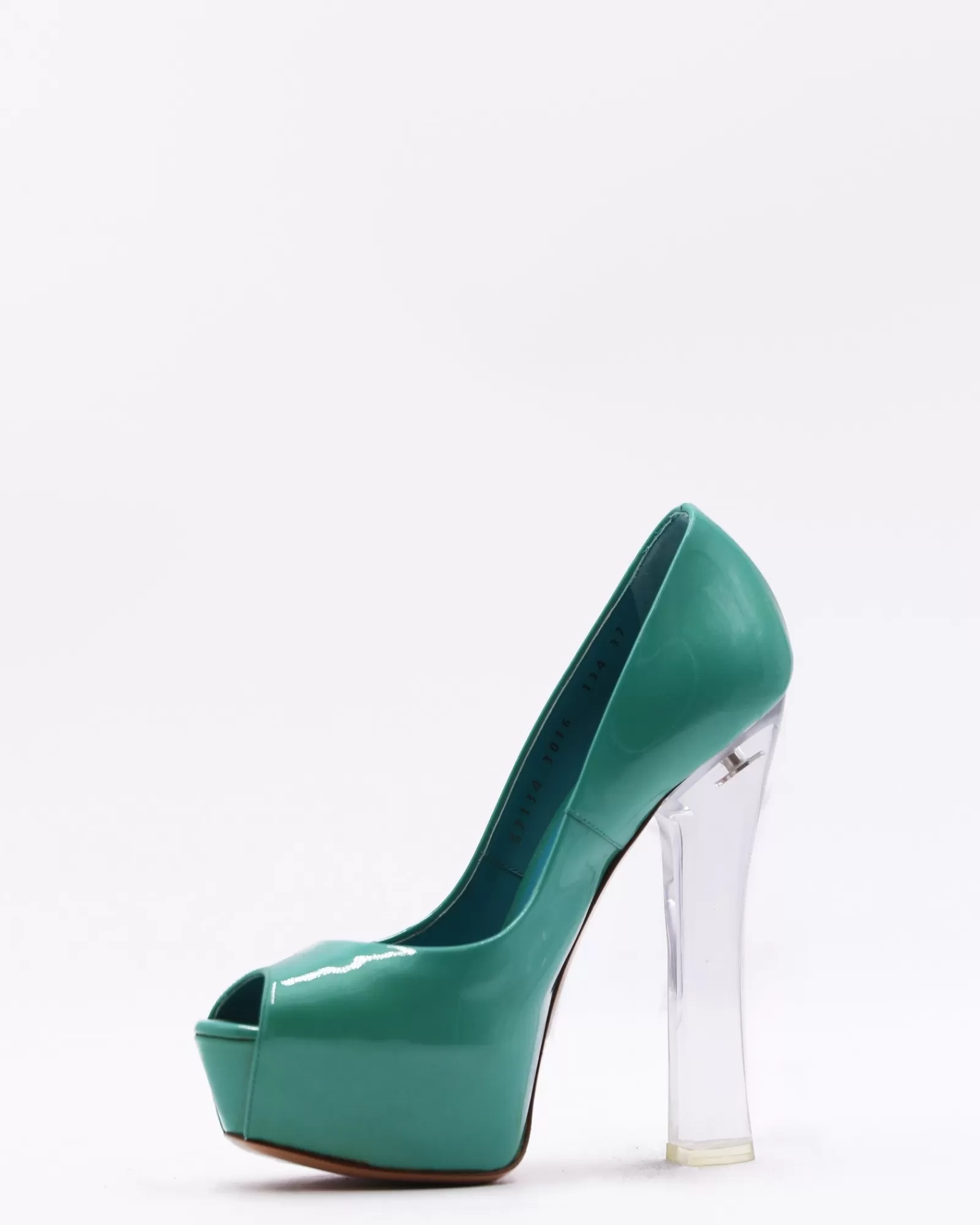 La Piscine Paris Escarpins en cuir à talon Casadei Vert Cheap