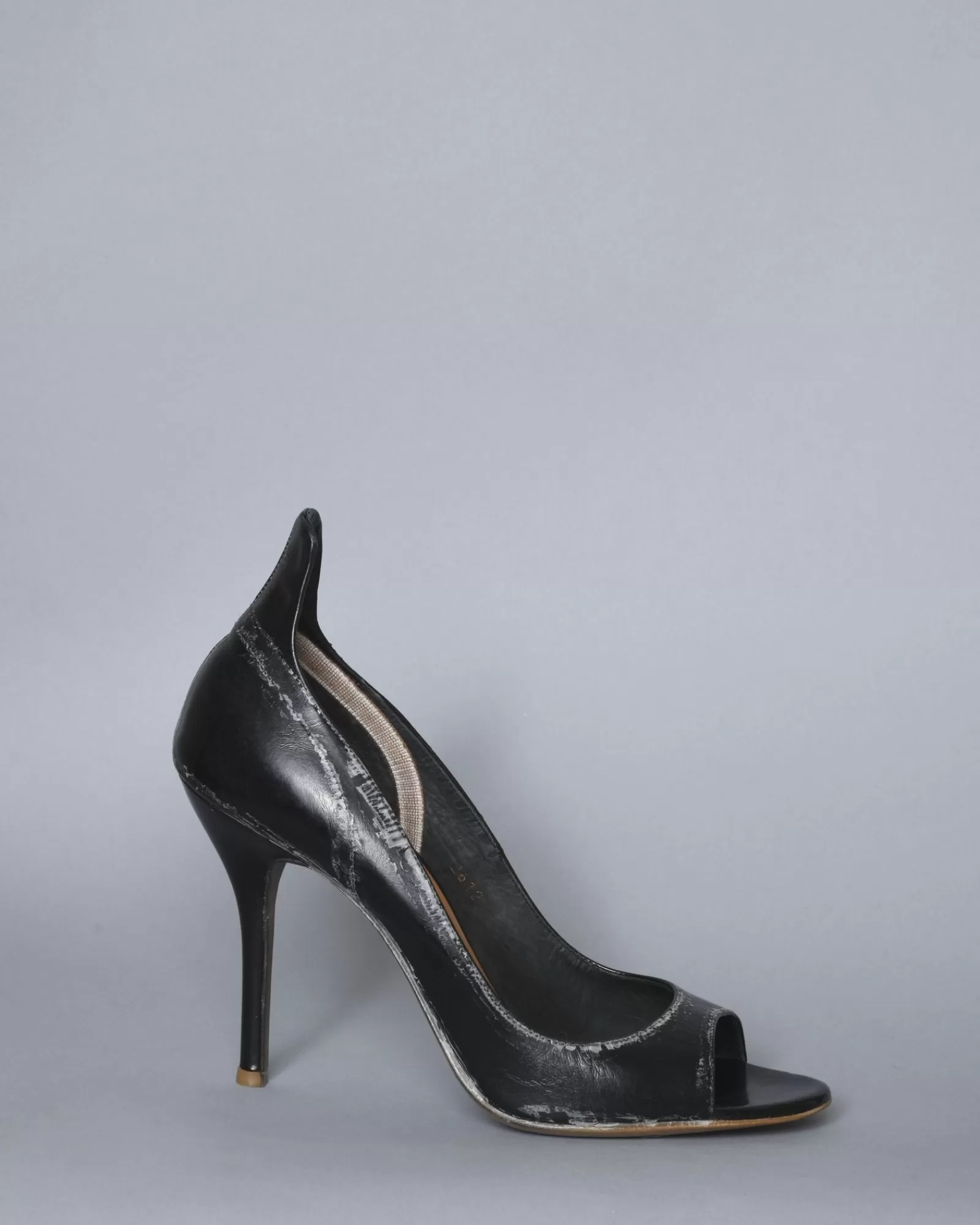 La Piscine Paris Escarpins en cuir effet tâché Premiata Noir Shop