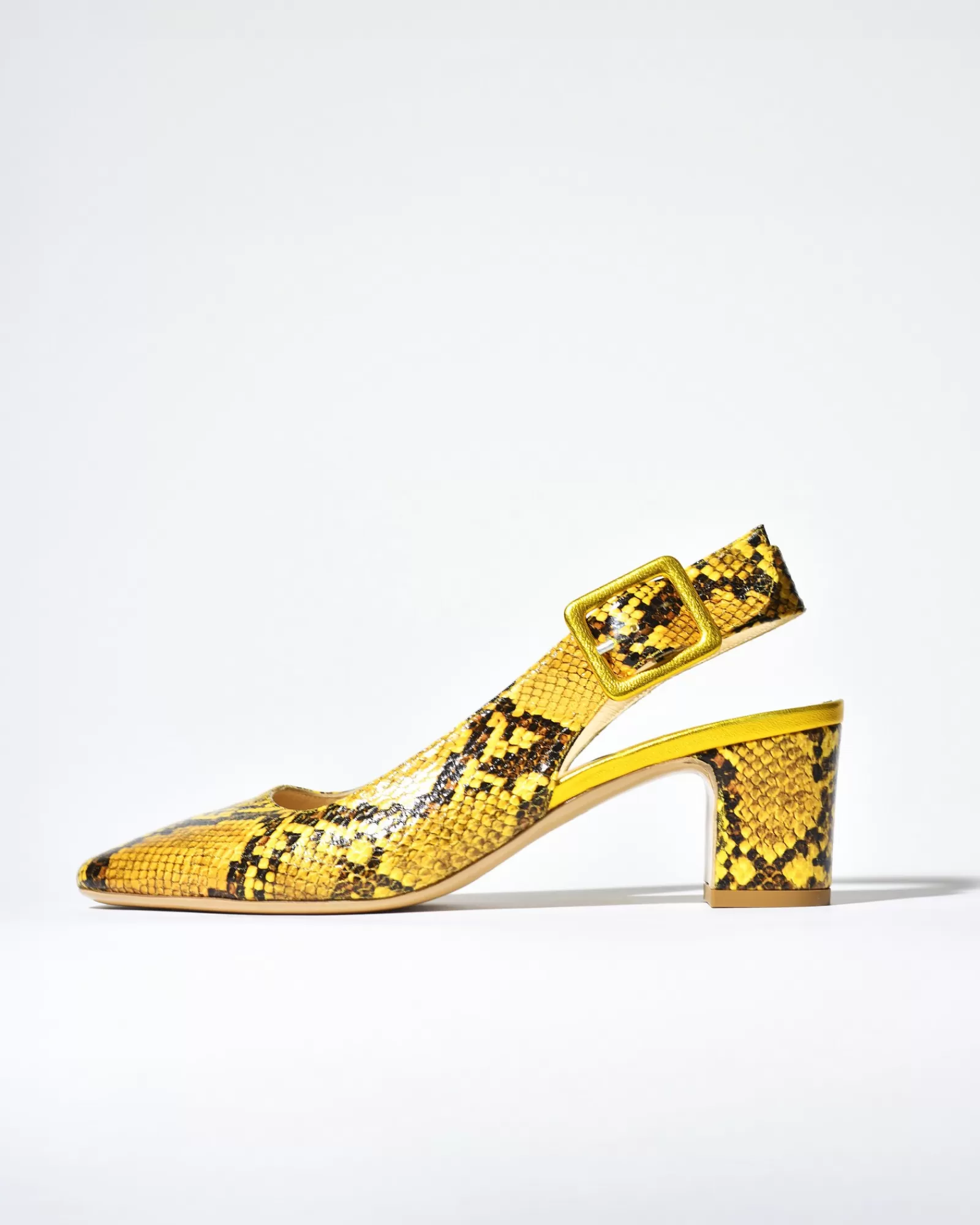 La Piscine Paris Escarpins en cuir effet python Mercadal Jaune Store