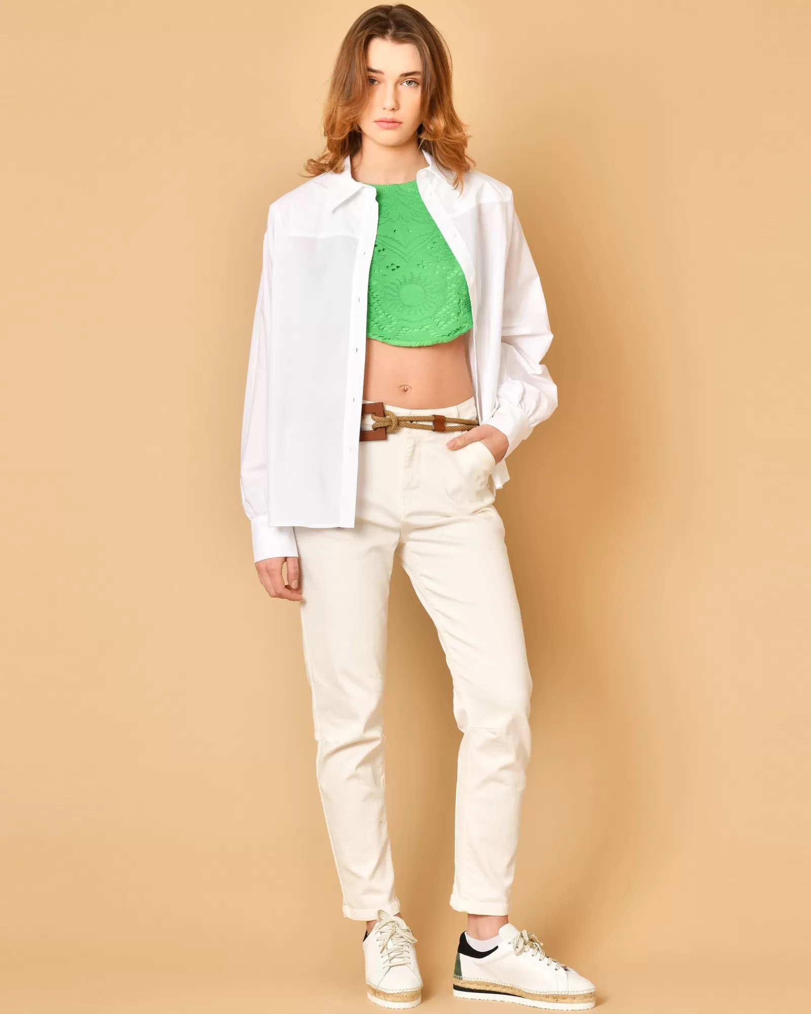 La Piscine Paris Espadrilles en cuir Lorena Antoniazzi Blanc Outlet