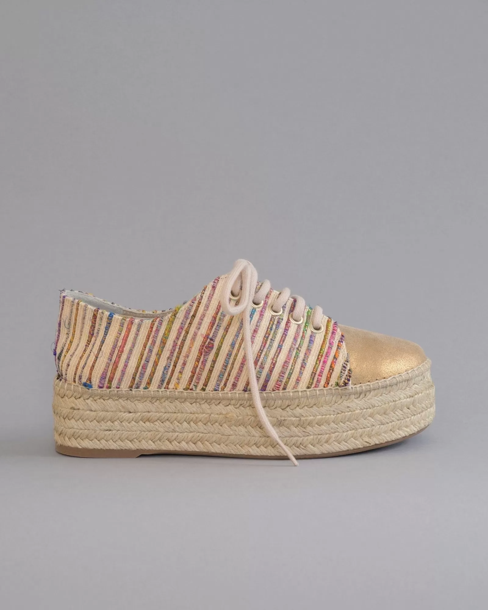 La Piscine Paris Espadrilles en toile à rayures Casheart Beige Hot