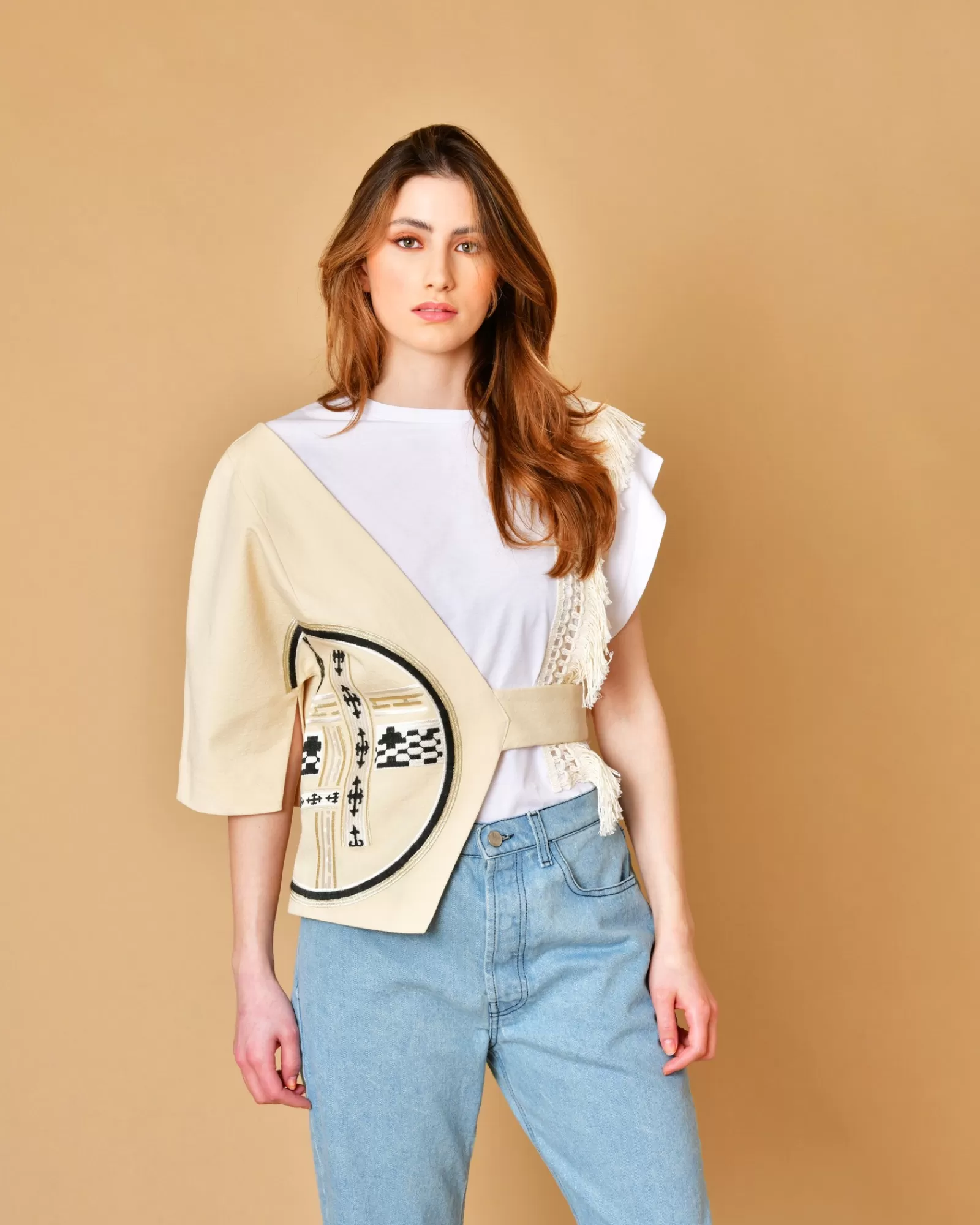 La Piscine Paris Gilet asymétrique Malloni Beige Store