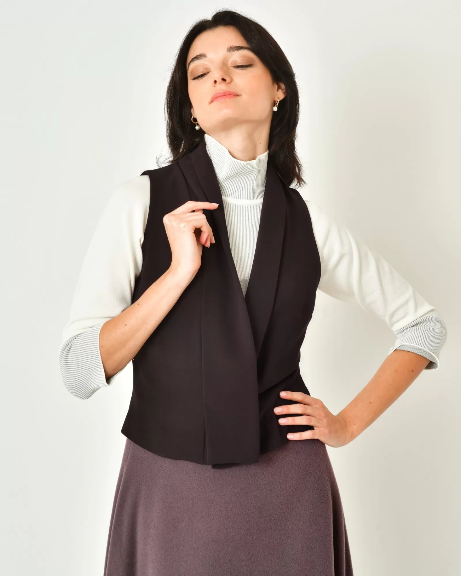 La Piscine Paris Gilet col V Malloni Violet Discount