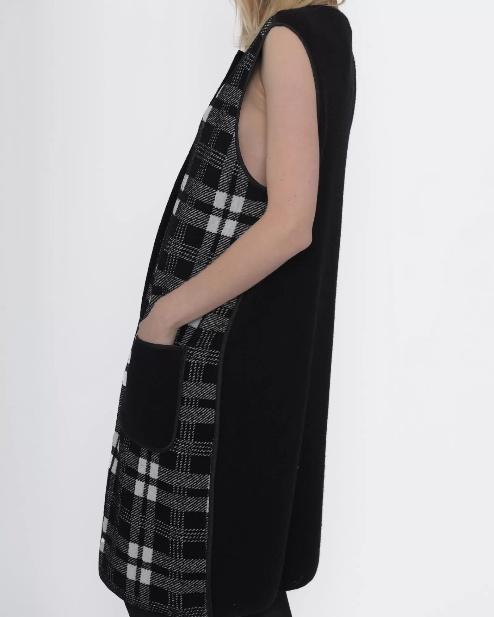 La Piscine Paris Gilet long sans manches She'S So Noir Cheap