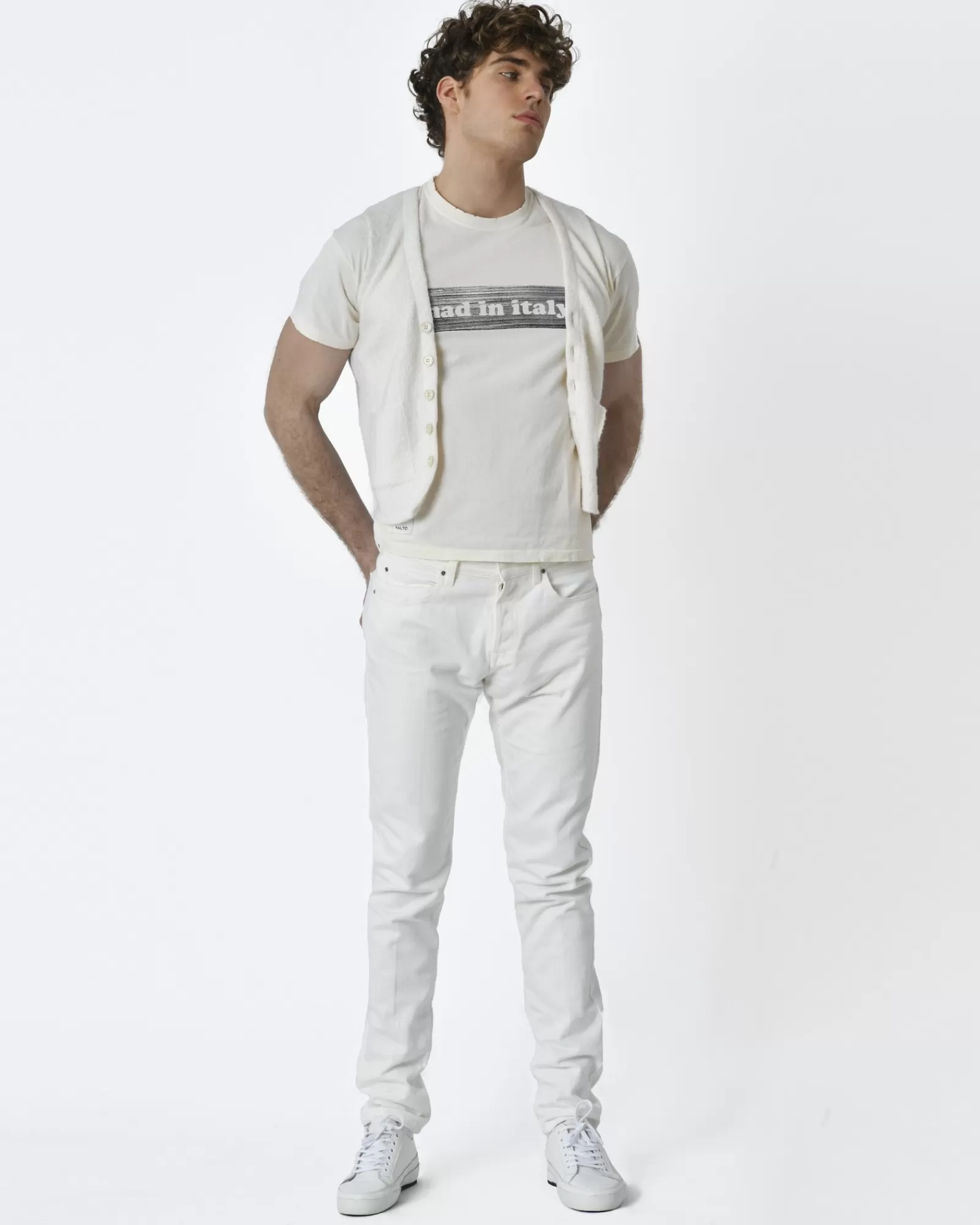 La Piscine Paris Gilet maille écru et gris Molecole Blanc Discount