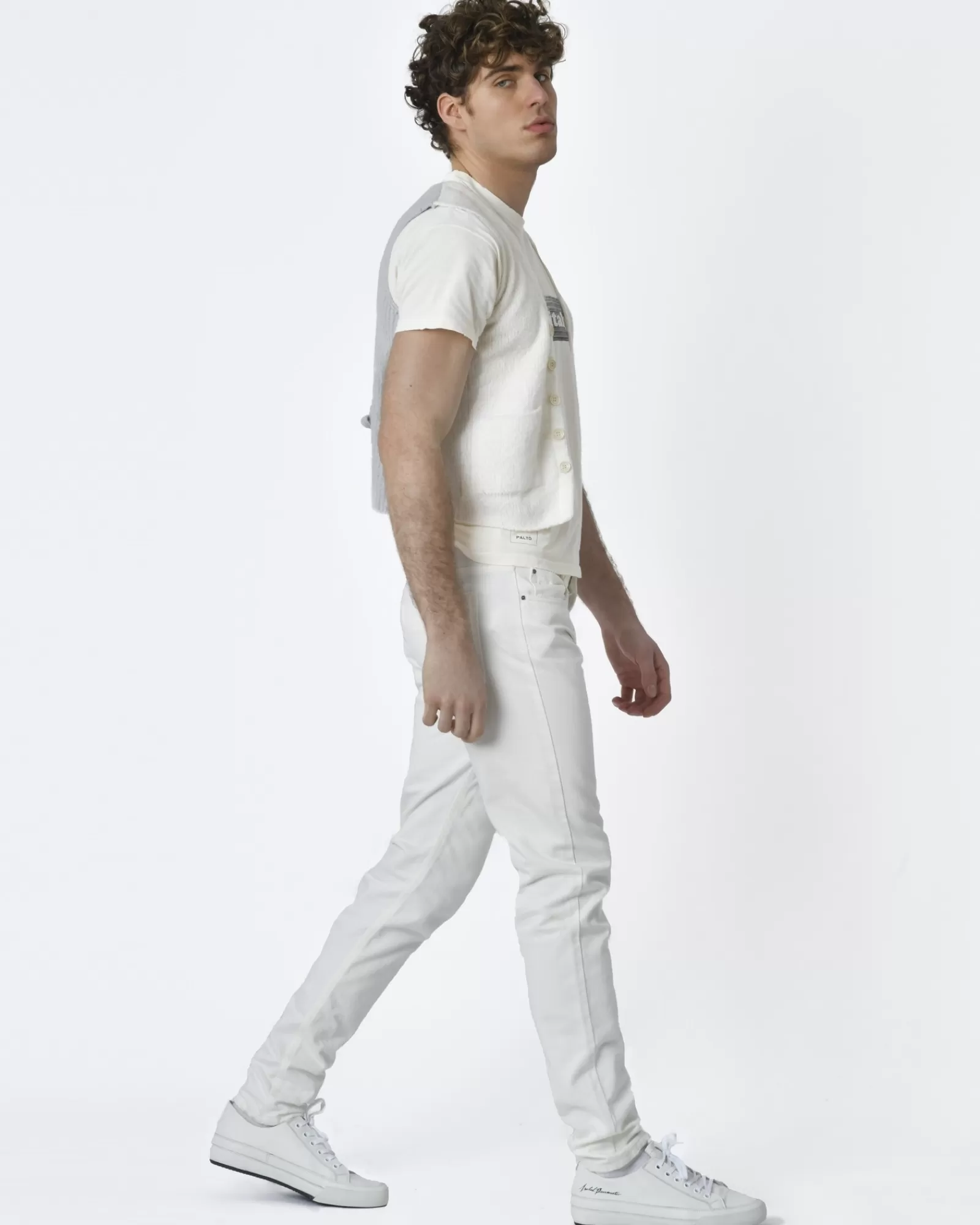La Piscine Paris Gilet maille écru et gris Molecole Blanc Discount