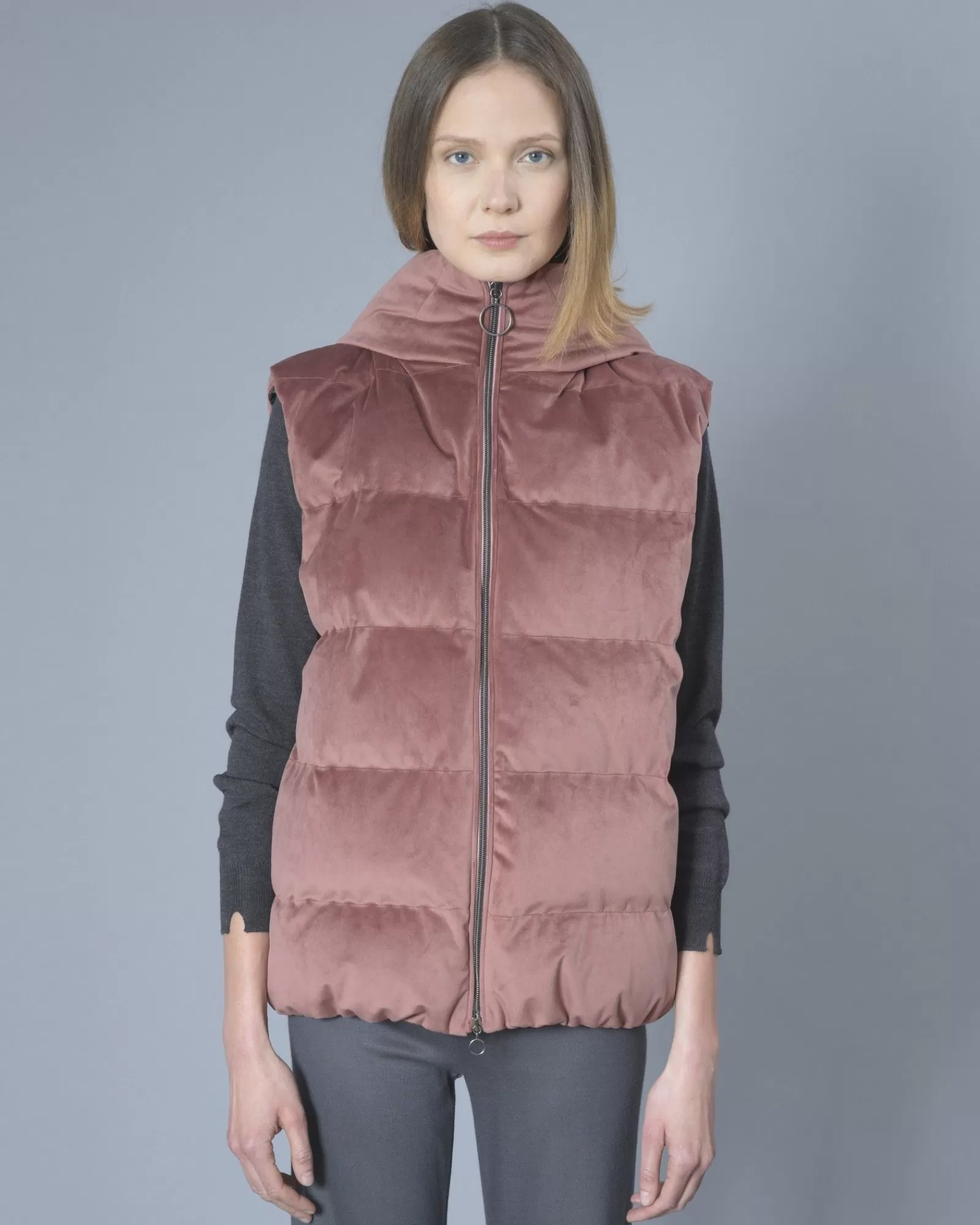 La Piscine Paris Gilet matelassé à capuche Eleventy Rose Clearance