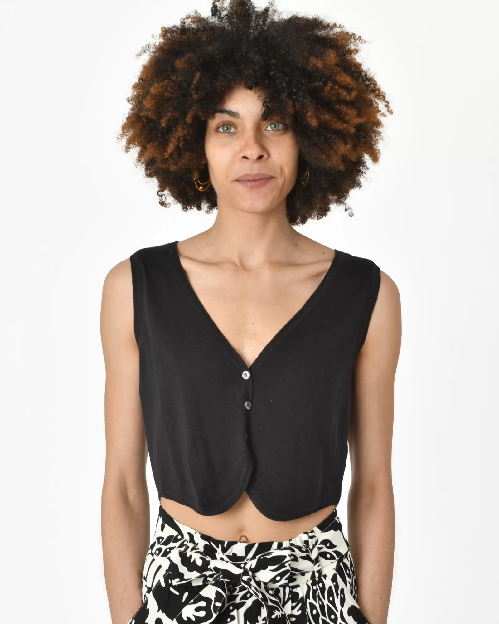 La Piscine Paris Gilet e 120% Lino Noir Outlet
