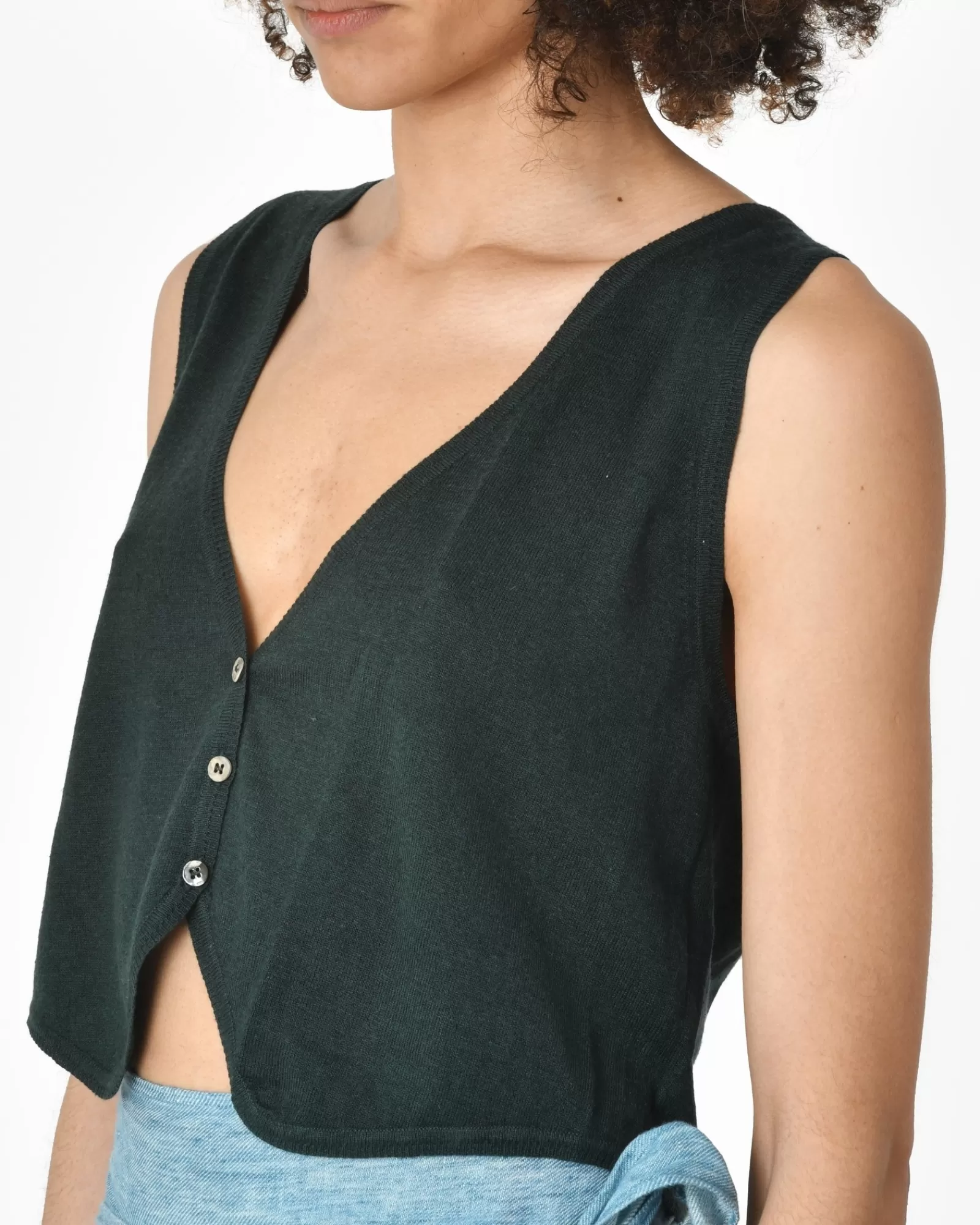 La Piscine Paris Gilet foncé 120% Lino Vert Clearance