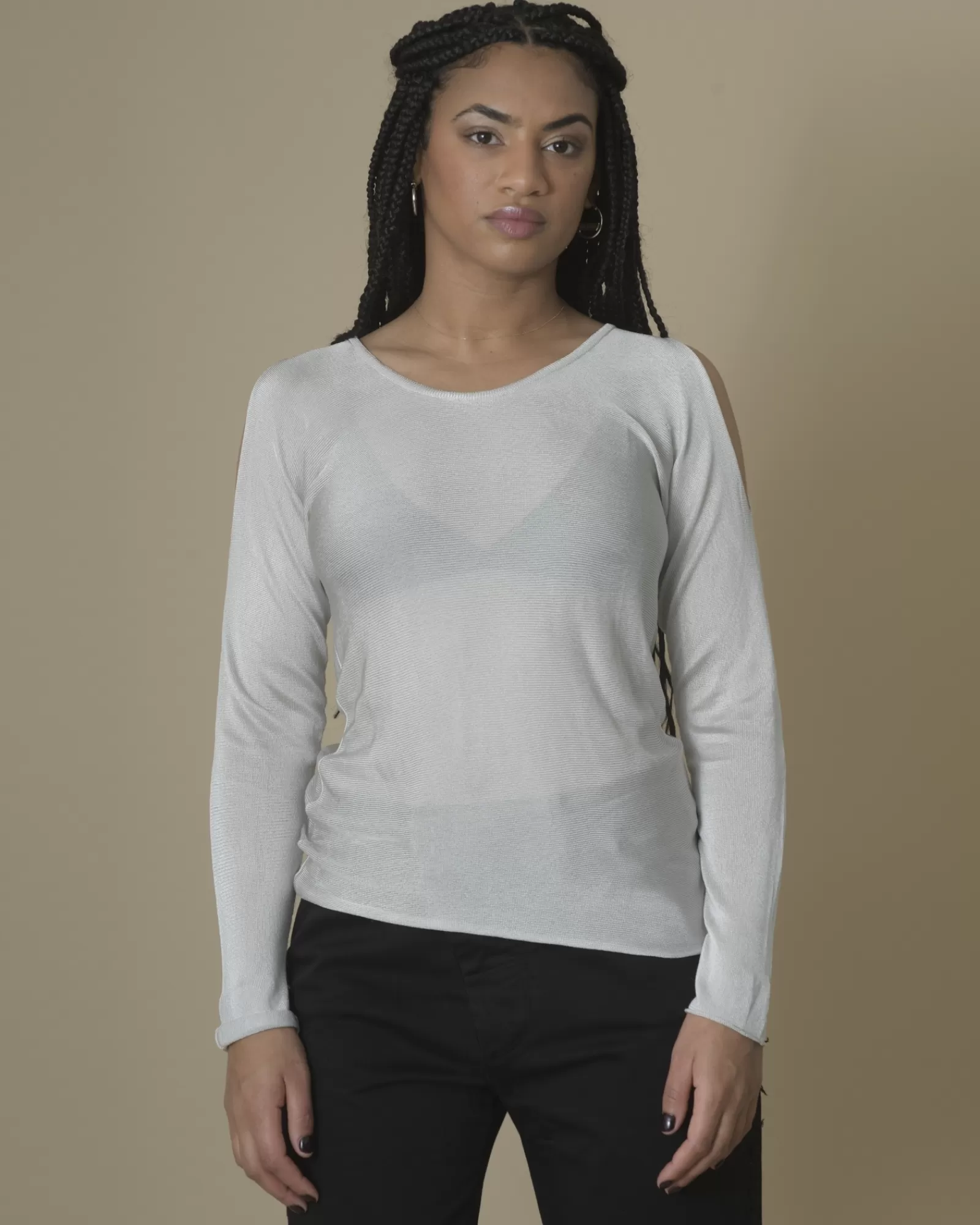 La Piscine Paris Haut à épaules dégagées Maison Margiela Gris Best Sale